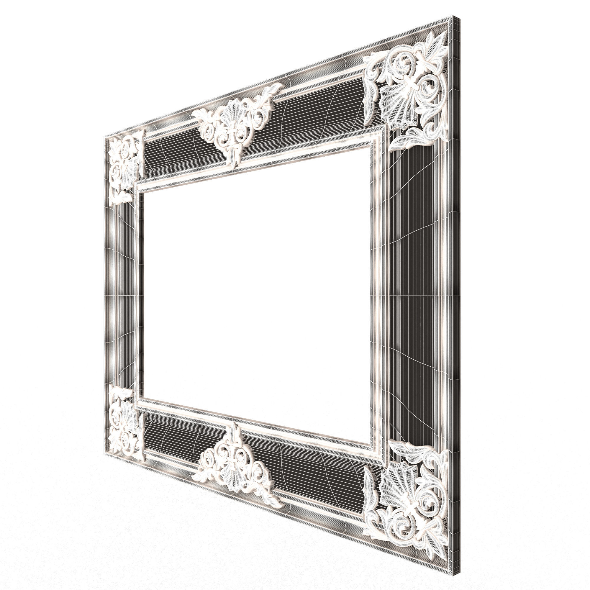 Classic Frame and Mirror Collection 05 Low-poly 3D model_44
