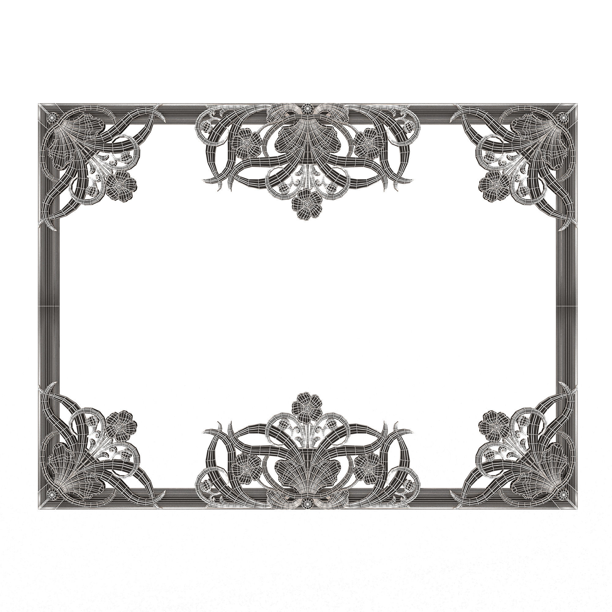 Classic Frame and Mirror Collection 05 Low-poly 3D model_61