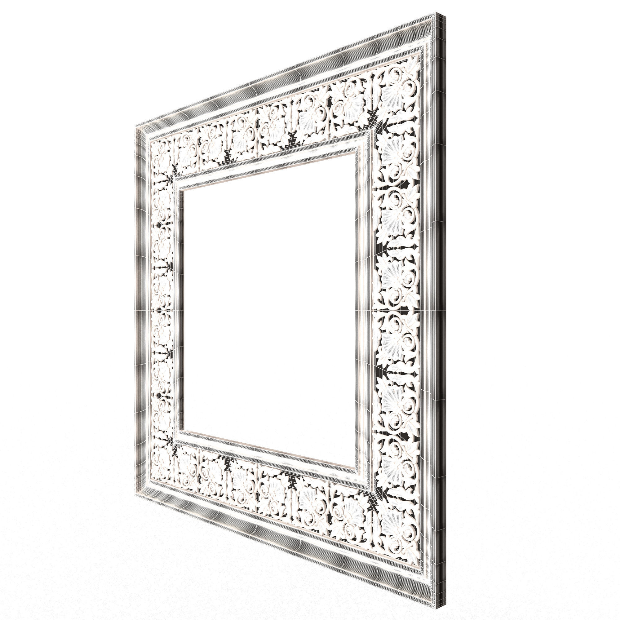 Classic Frame and Mirror Collection 05 Low-poly 3D model_35