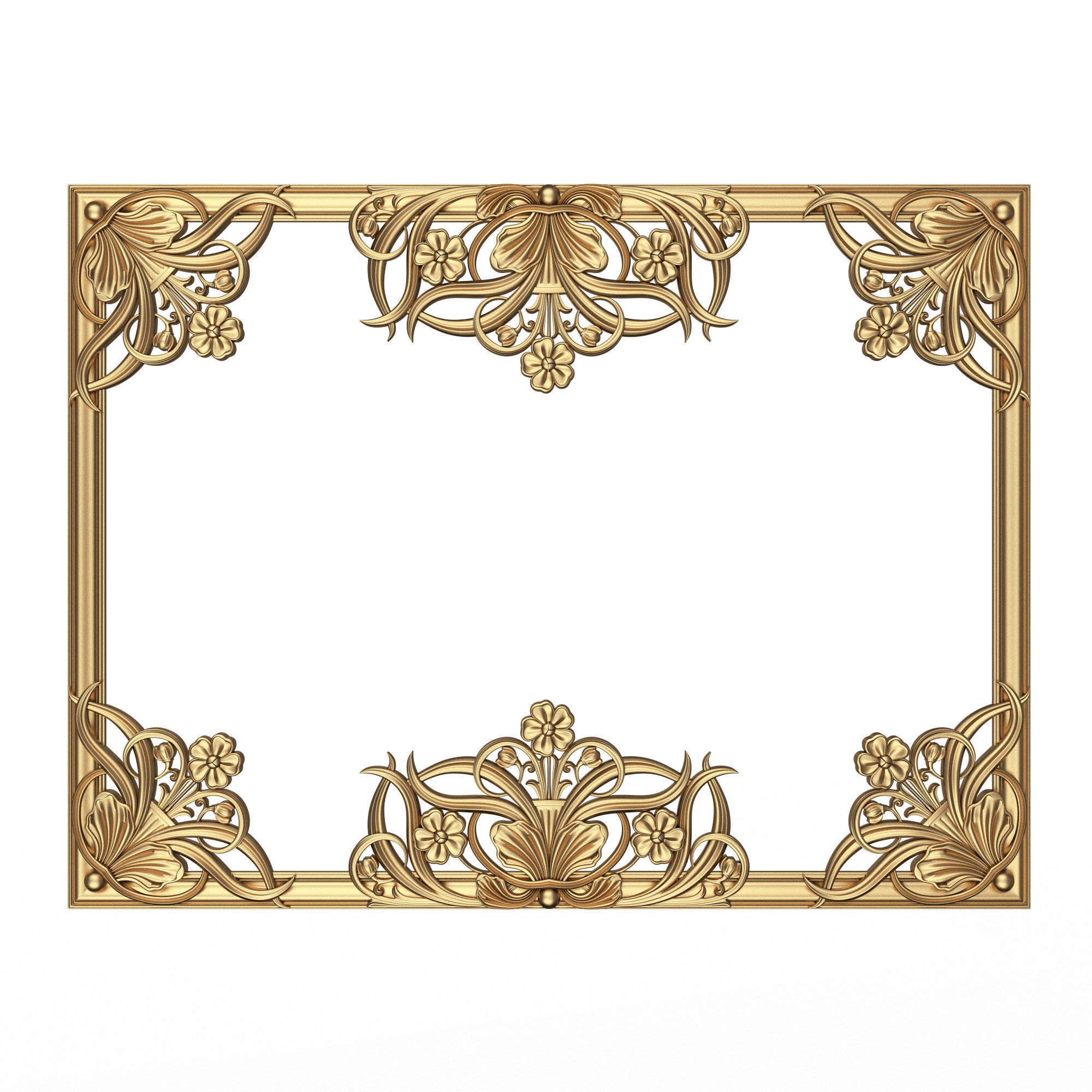 Classic Frame and Mirror Collection 05 Low-poly 3D model_9