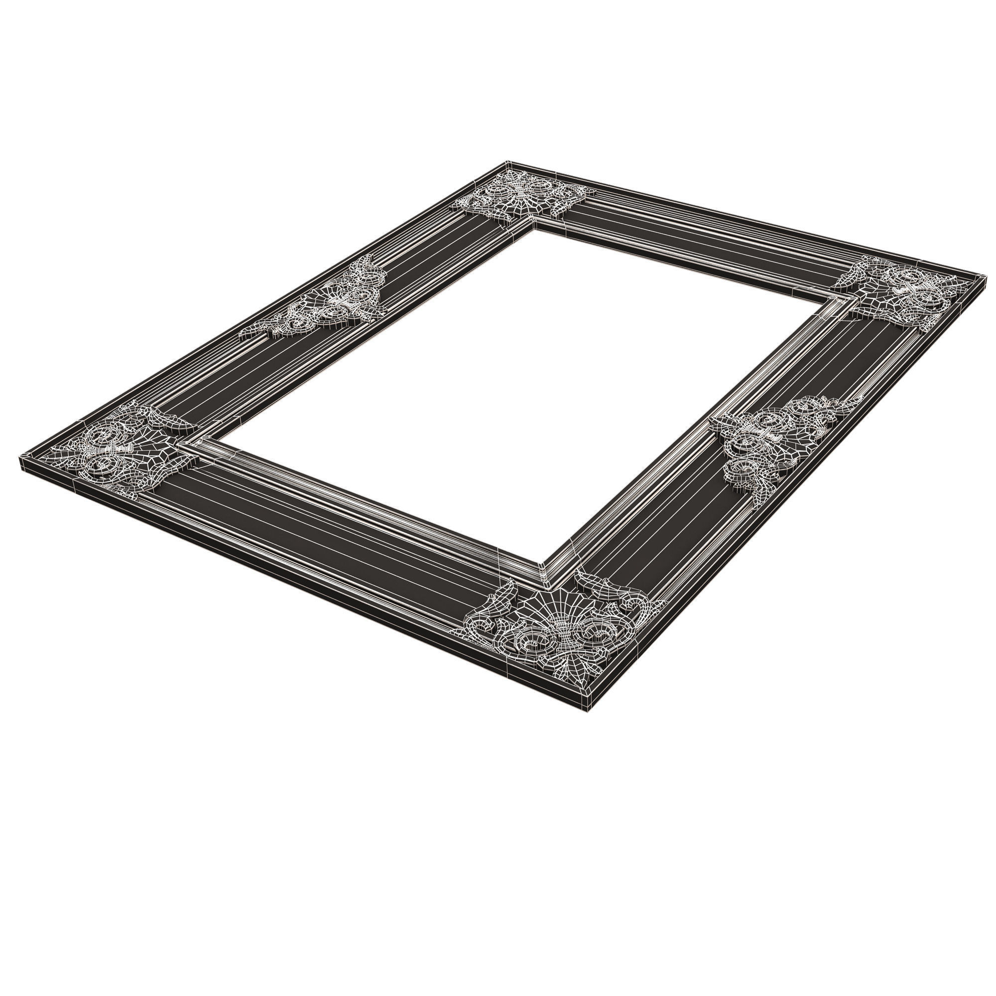 Classic Frame and Mirror Collection 05 Low-poly 3D model_81
