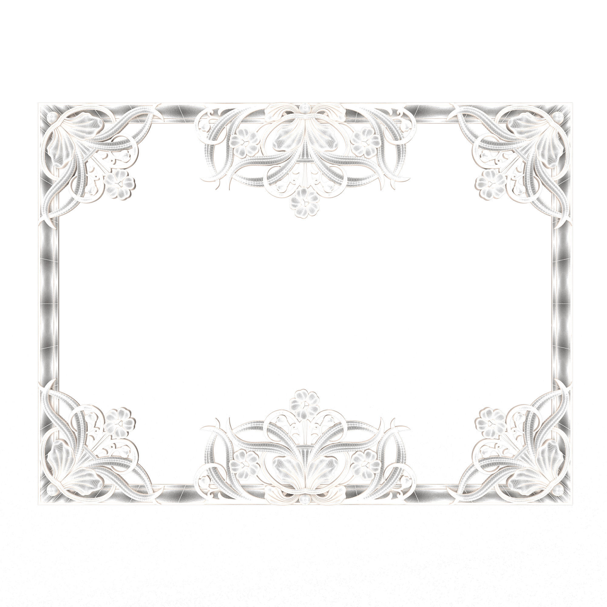 Classic Frame and Mirror Collection 05 Low-poly 3D model_51