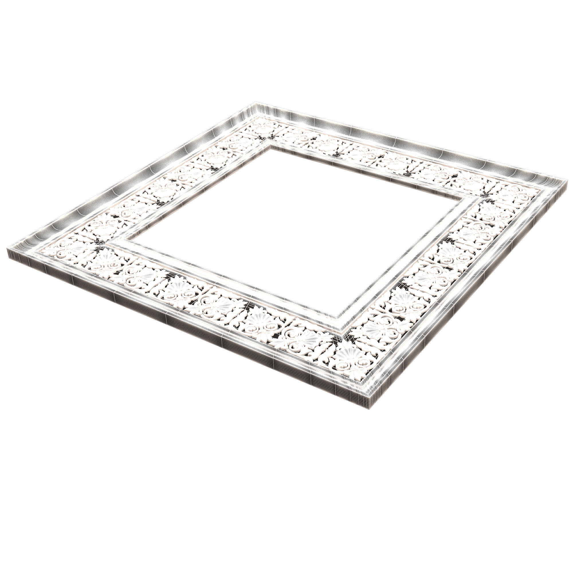 Classic Frame and Mirror Collection 05 Low-poly 3D model_37