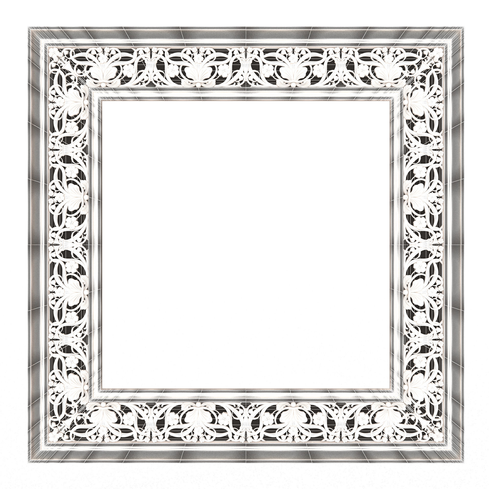 Classic Frame and Mirror Collection 05 Low-poly 3D model_47