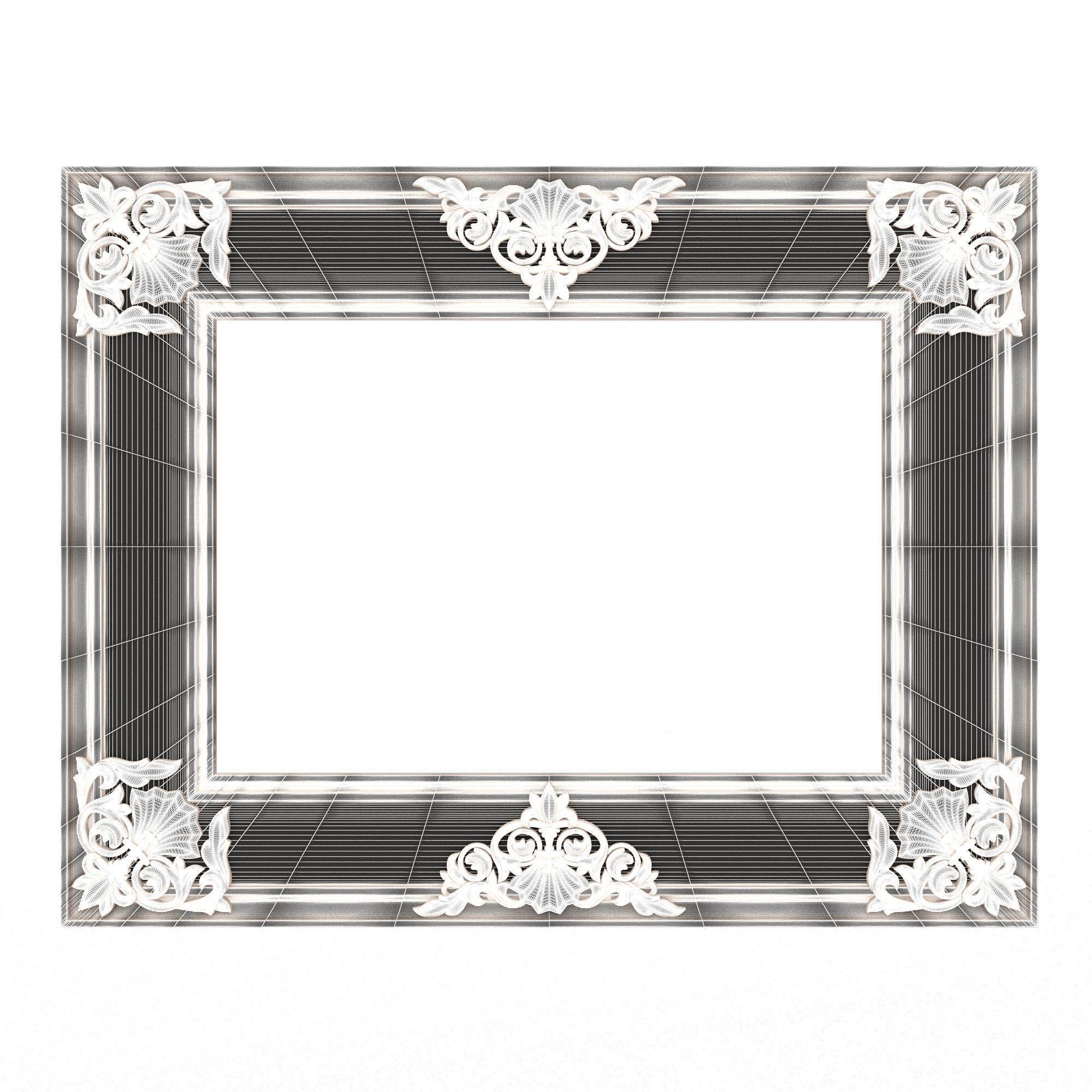 Classic Frame and Mirror Collection 05 Low-poly 3D model_50