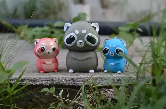 RACCOON SUPER ADORABLE CUTE ANIK KEYCHAIN PRINTINSITE FLEXI TAIL