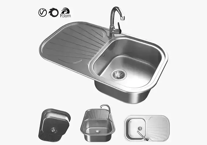 Sink Teka Stylo with Tap Easy MN 3D model