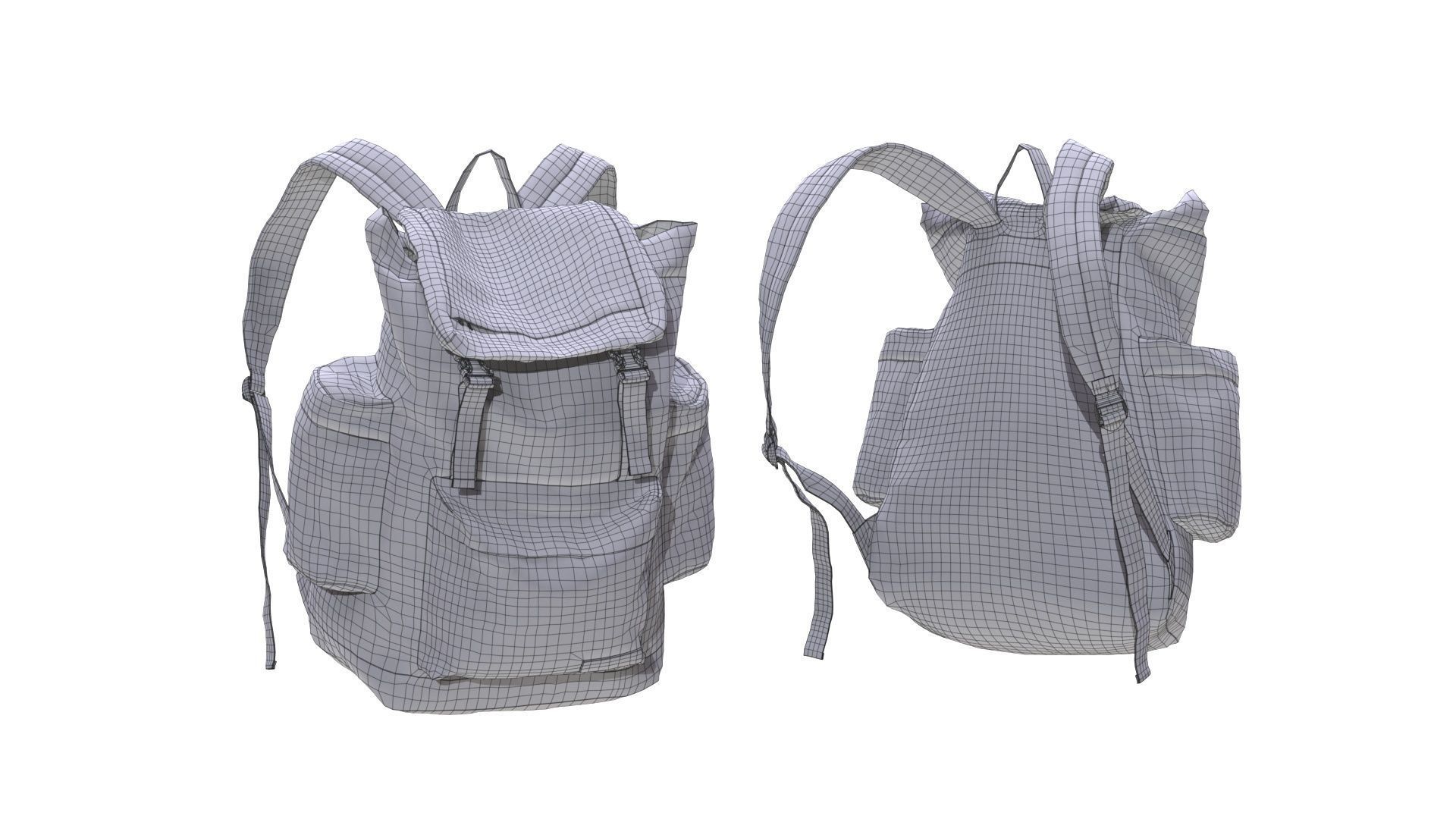 Backpack Low-poly 3D model_5