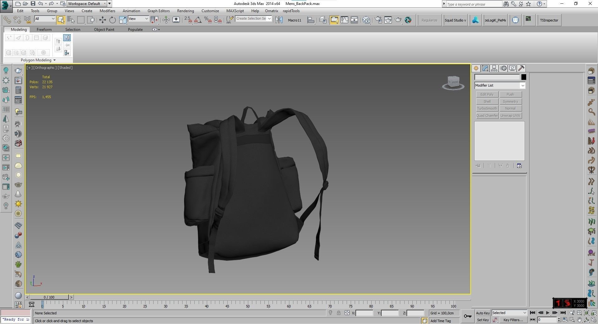 Backpack Low-poly 3D model_4