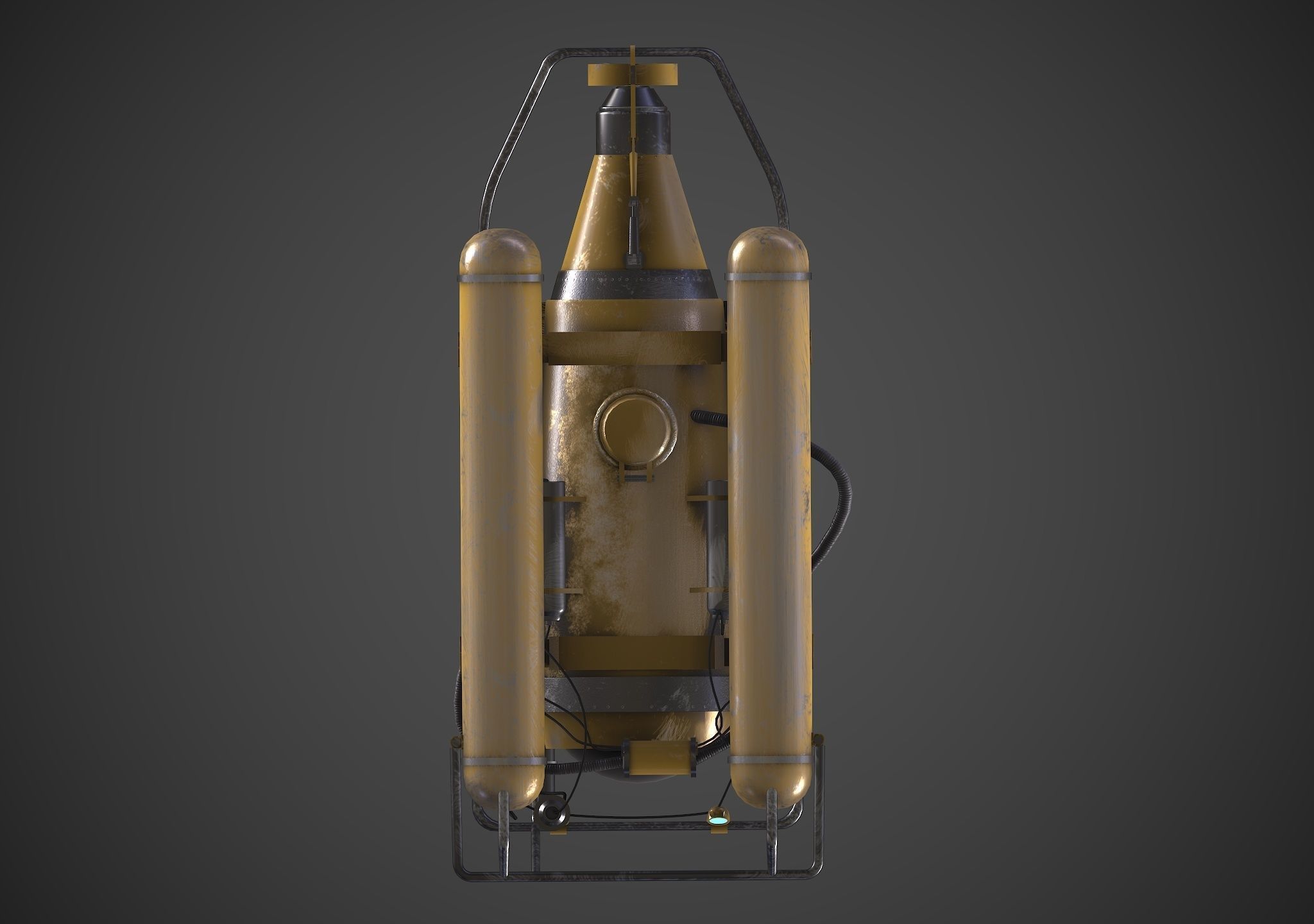 Submarine Low-poly 3D model_8