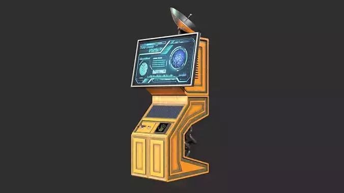 Sci-Fi Command Computer Low-poly 3D model