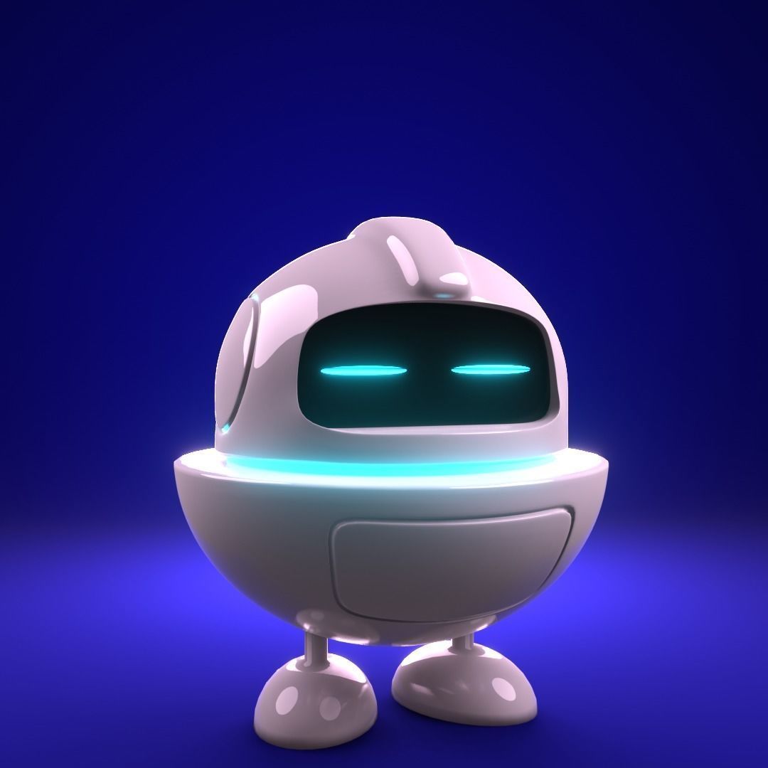 Cute robot animated 3D model_4