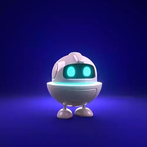 Cute robot animated 3D model