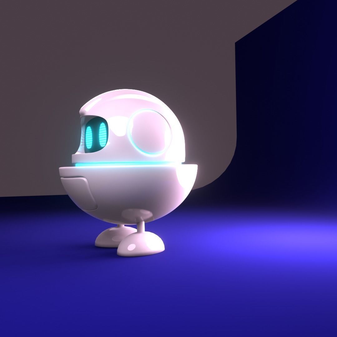 Cute robot animated 3D model_2
