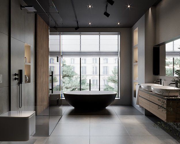 German modern bathroom 1 3D model