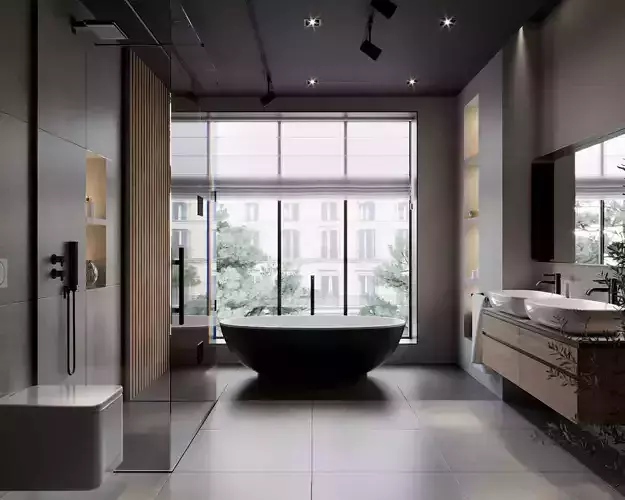 German modern bathroom 1 3D model