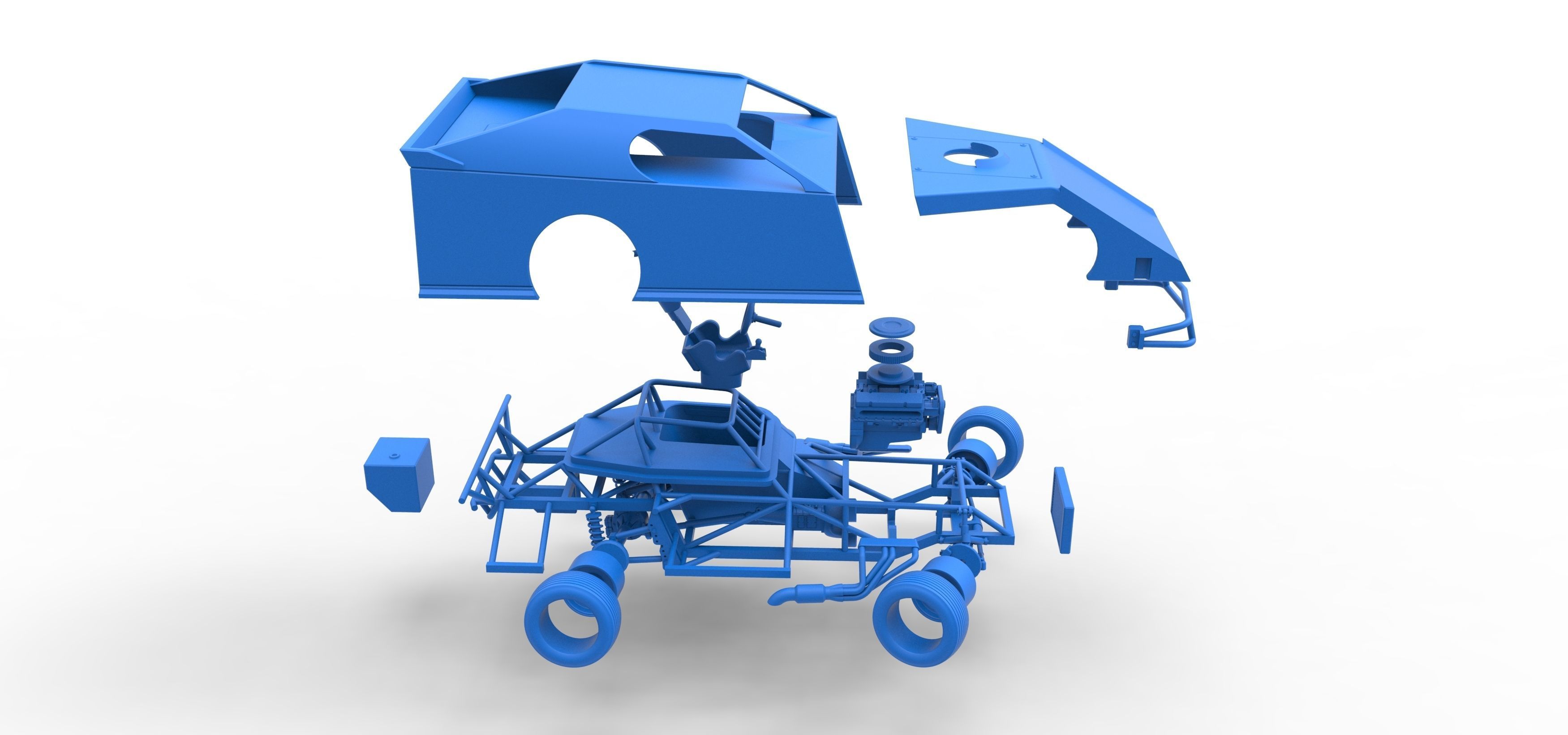 Dirt Modified stock car while turning Scale 1 to 25 3D print model_62