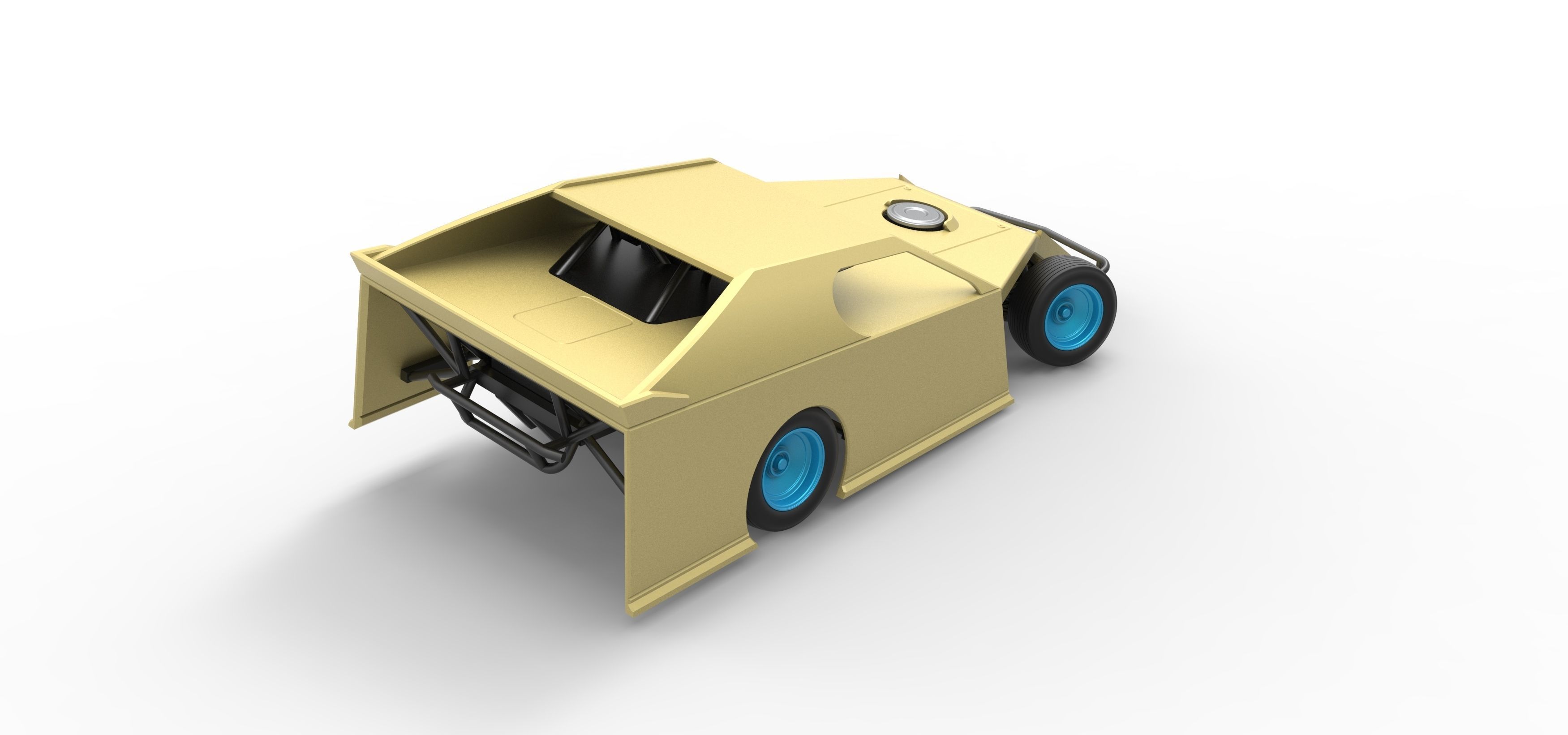 Dirt Modified stock car while turning Scale 1 to 25 3D print model_18