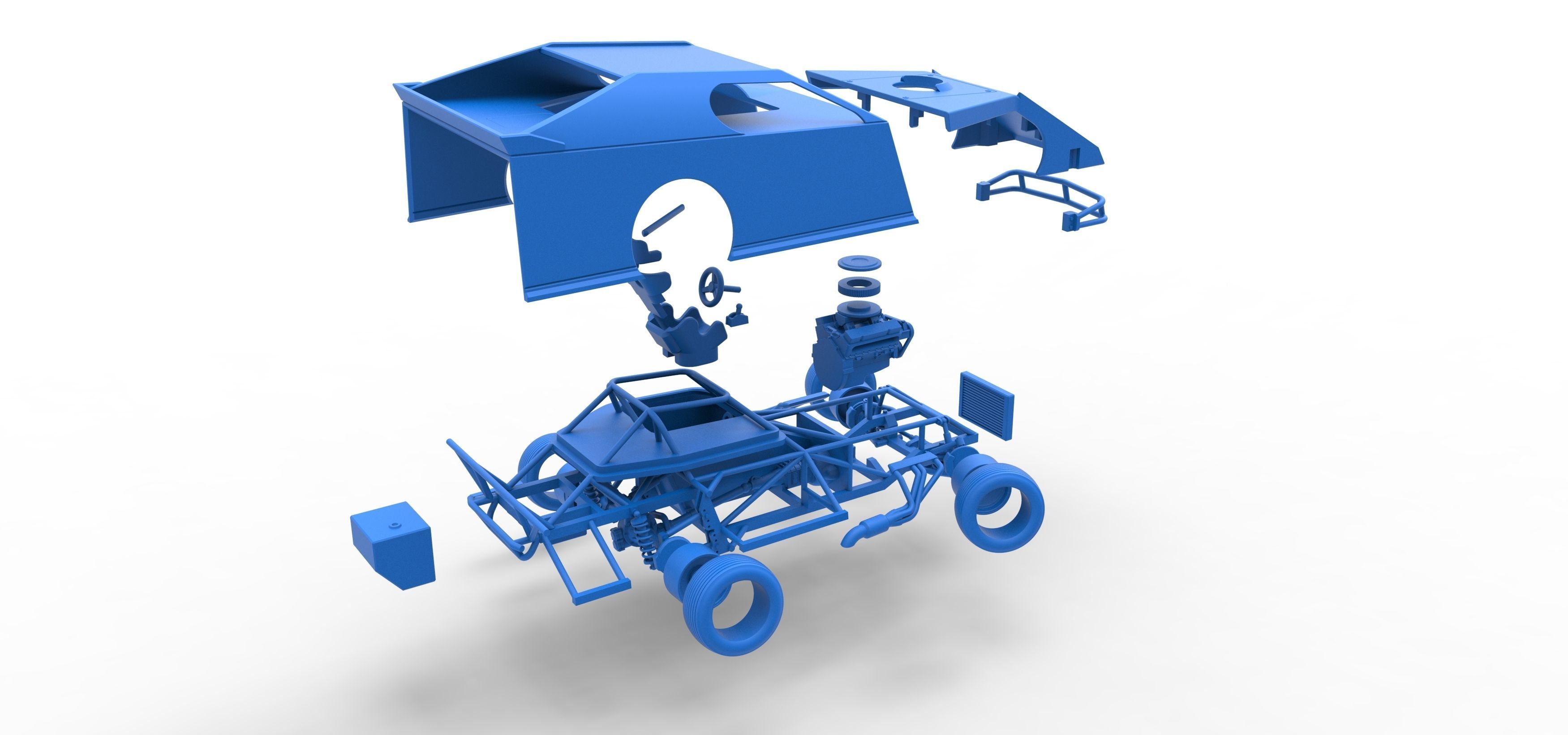 Dirt Modified stock car while turning Scale 1 to 25 3D print model_61