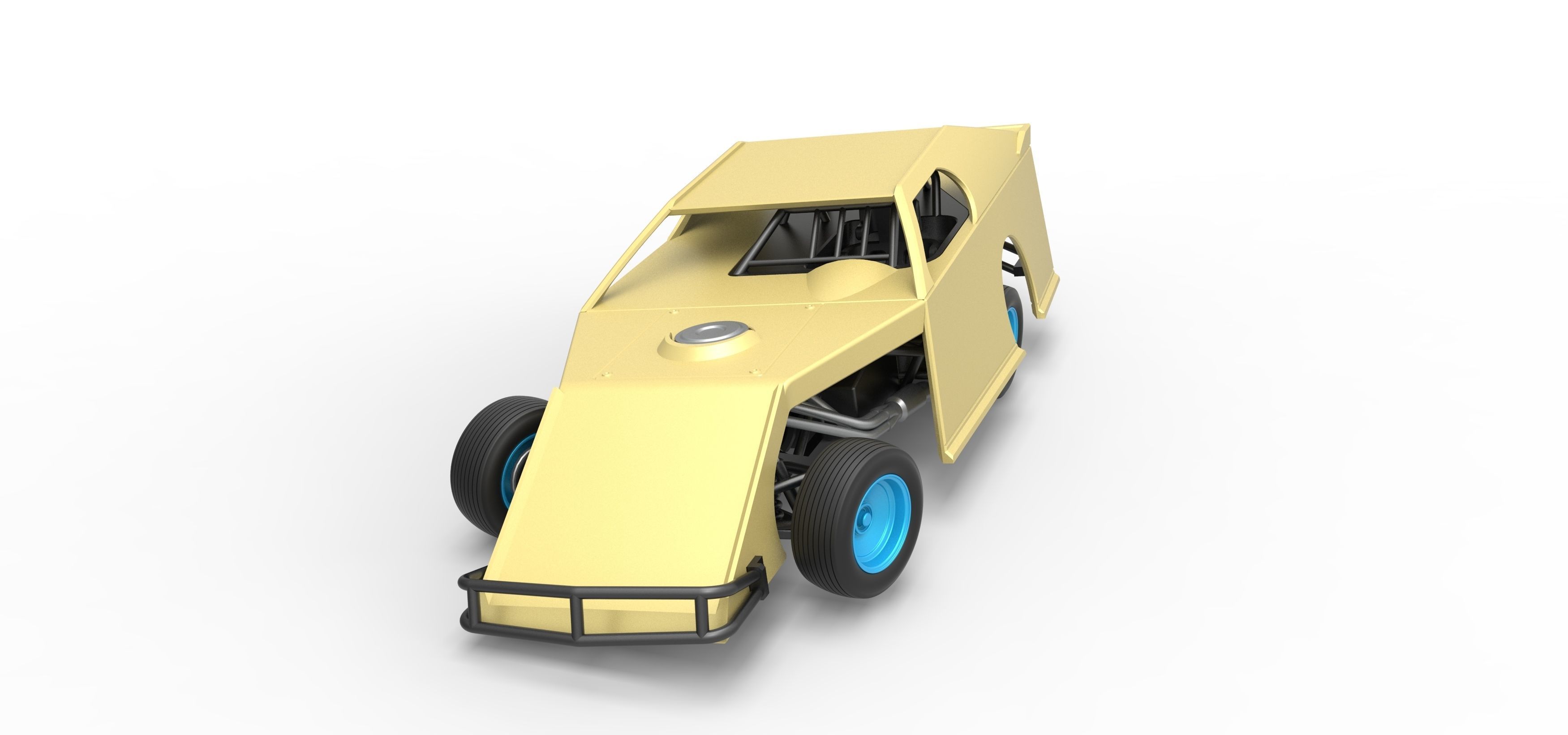 Dirt Modified stock car while turning Scale 1 to 25 3D print model_5