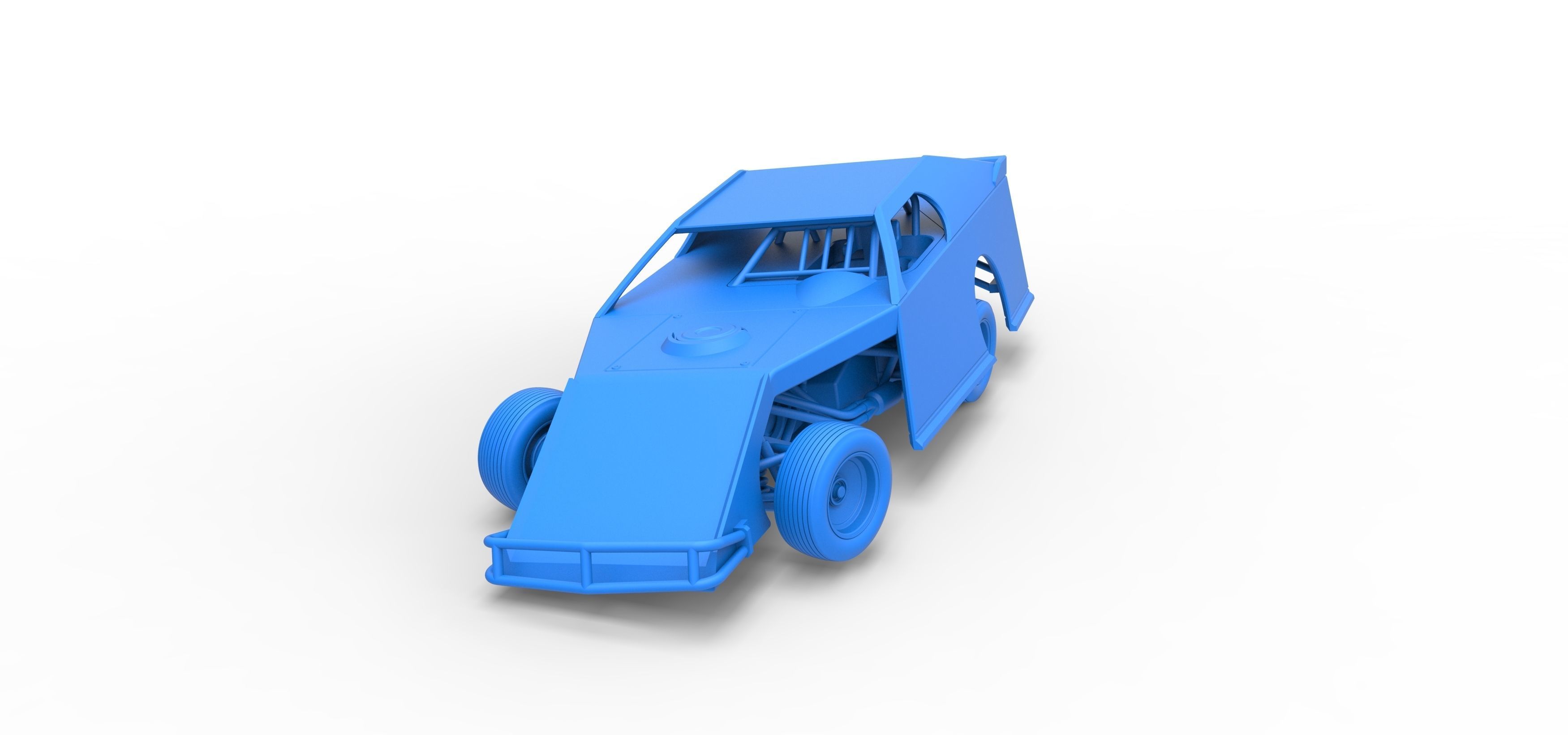 Dirt Modified stock car while turning Scale 1 to 25 3D print model_31