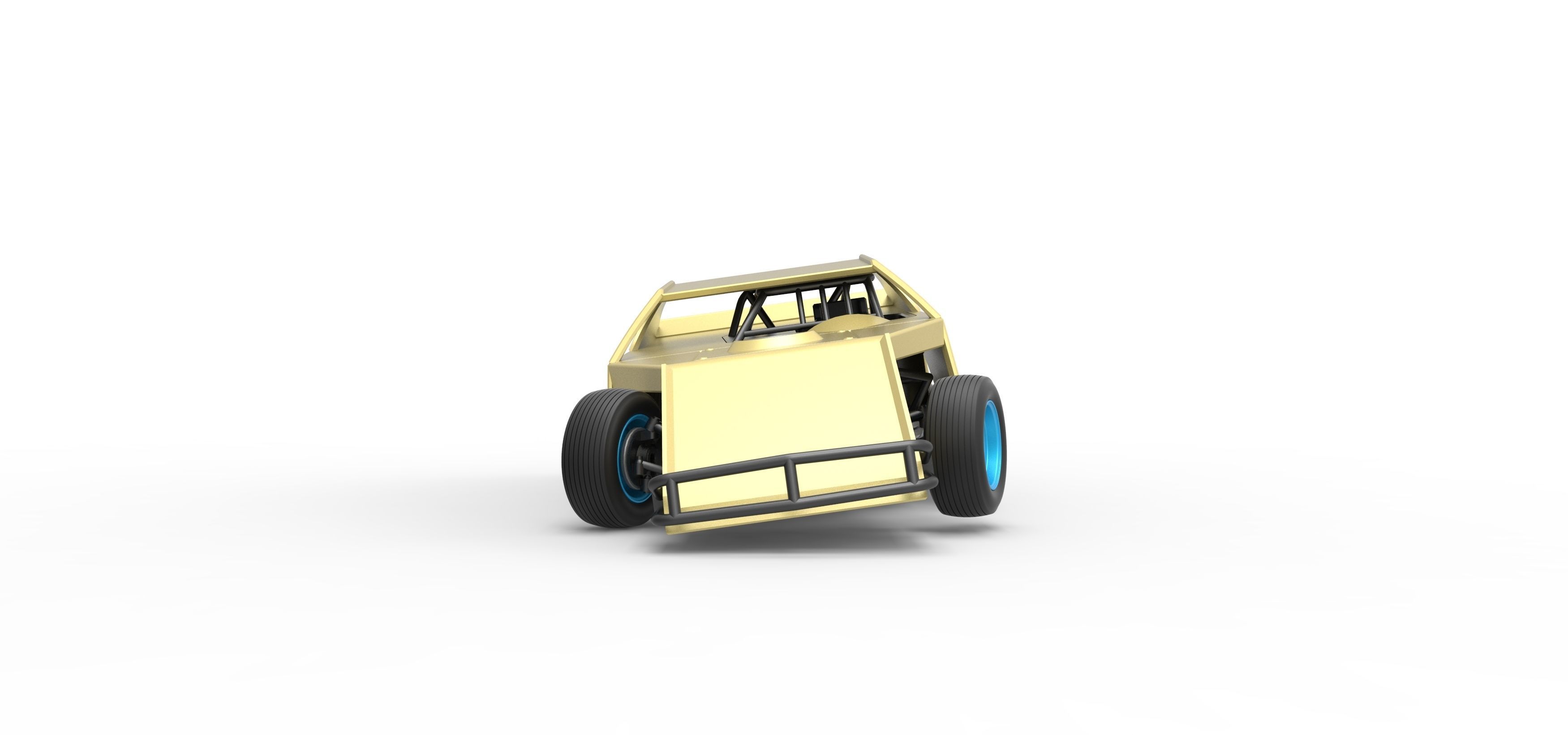 Dirt Modified stock car while turning Scale 1 to 25 3D print model_7