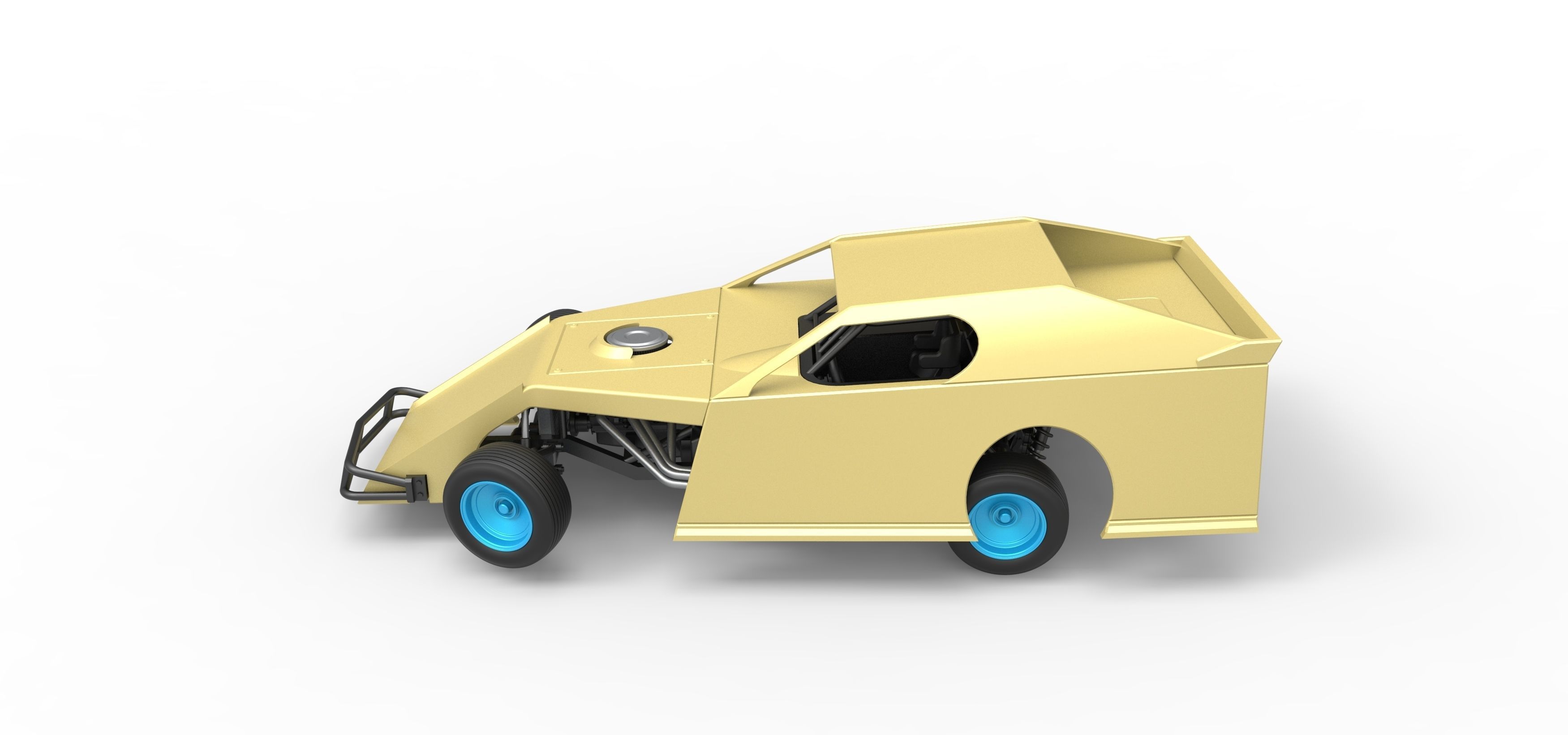 Dirt Modified stock car while turning Scale 1 to 25 3D print model_10