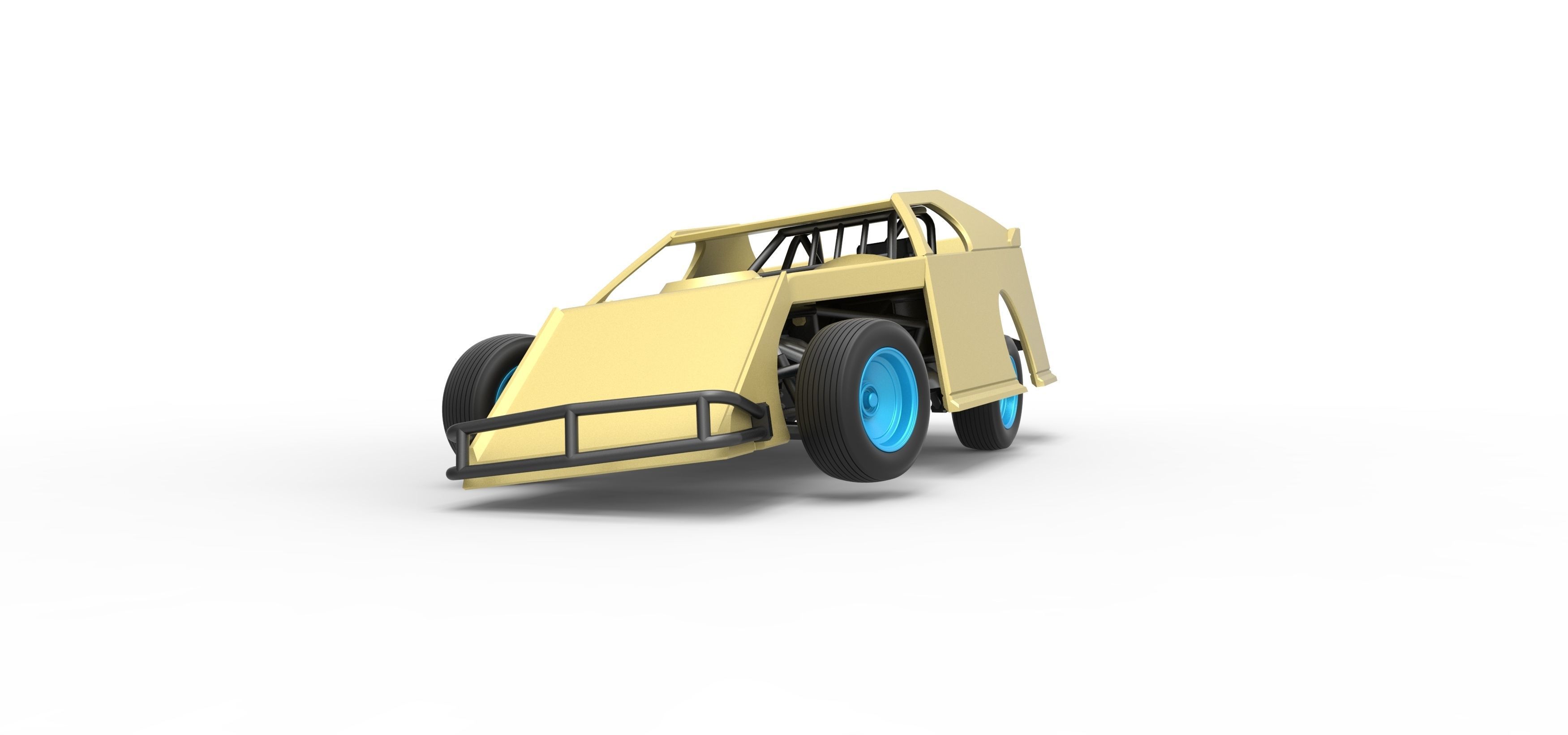 Dirt Modified stock car while turning Scale 1 to 25 3D print model_6