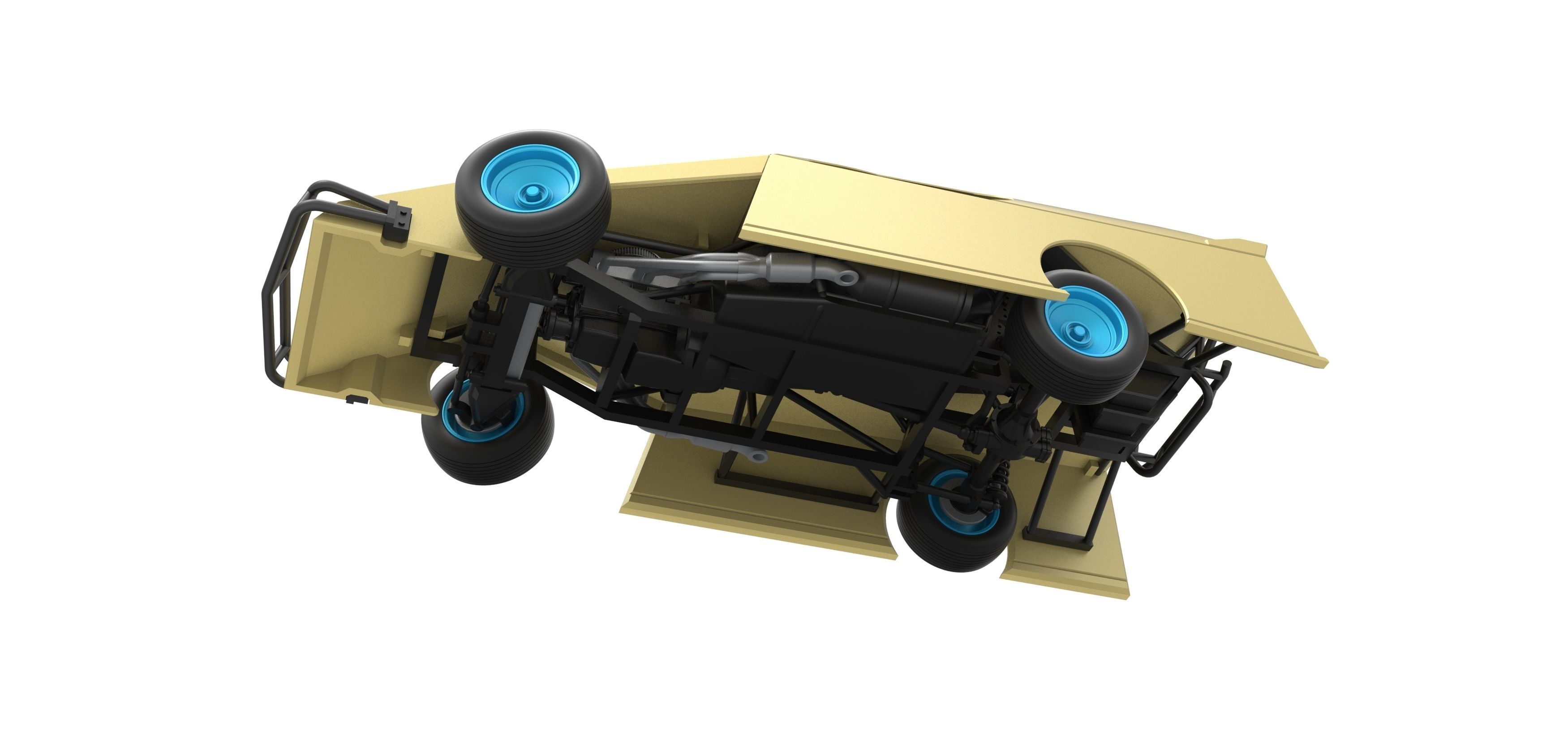 Dirt Modified stock car while turning Scale 1 to 25 3D print model_3