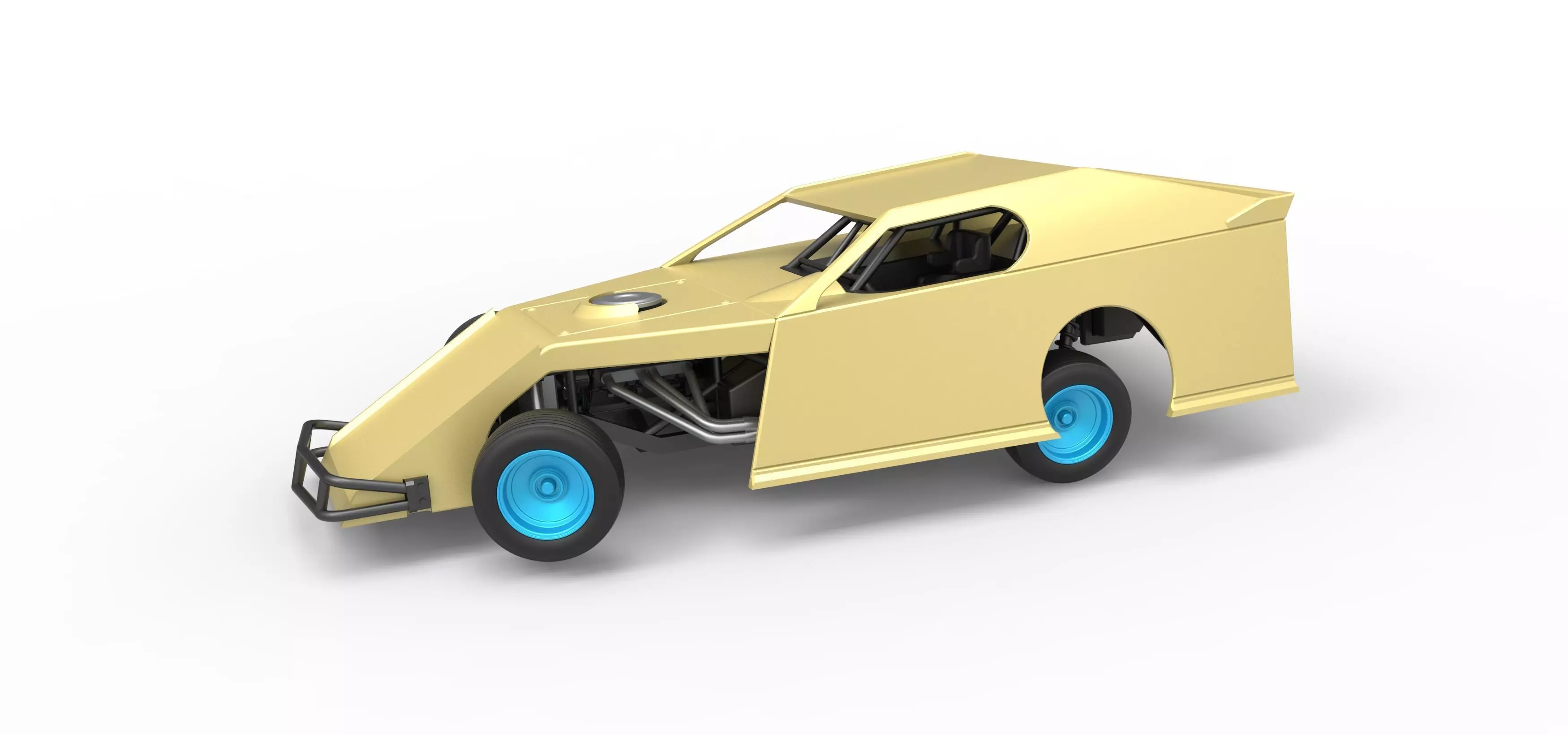 Dirt Modified stock car while turning Scale 1 to 25 3D print model_0