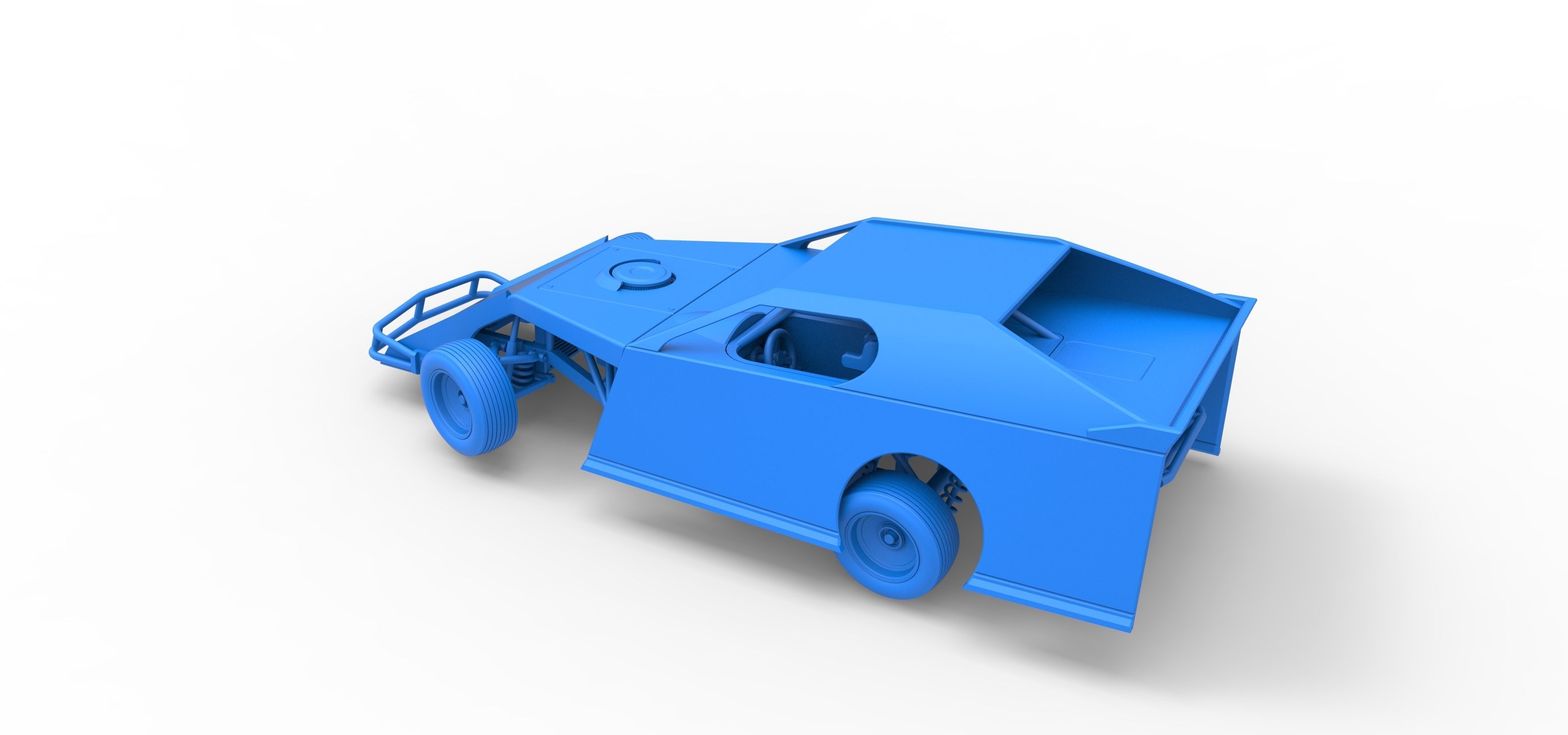Dirt Modified stock car while turning Scale 1 to 25 3D print model_38