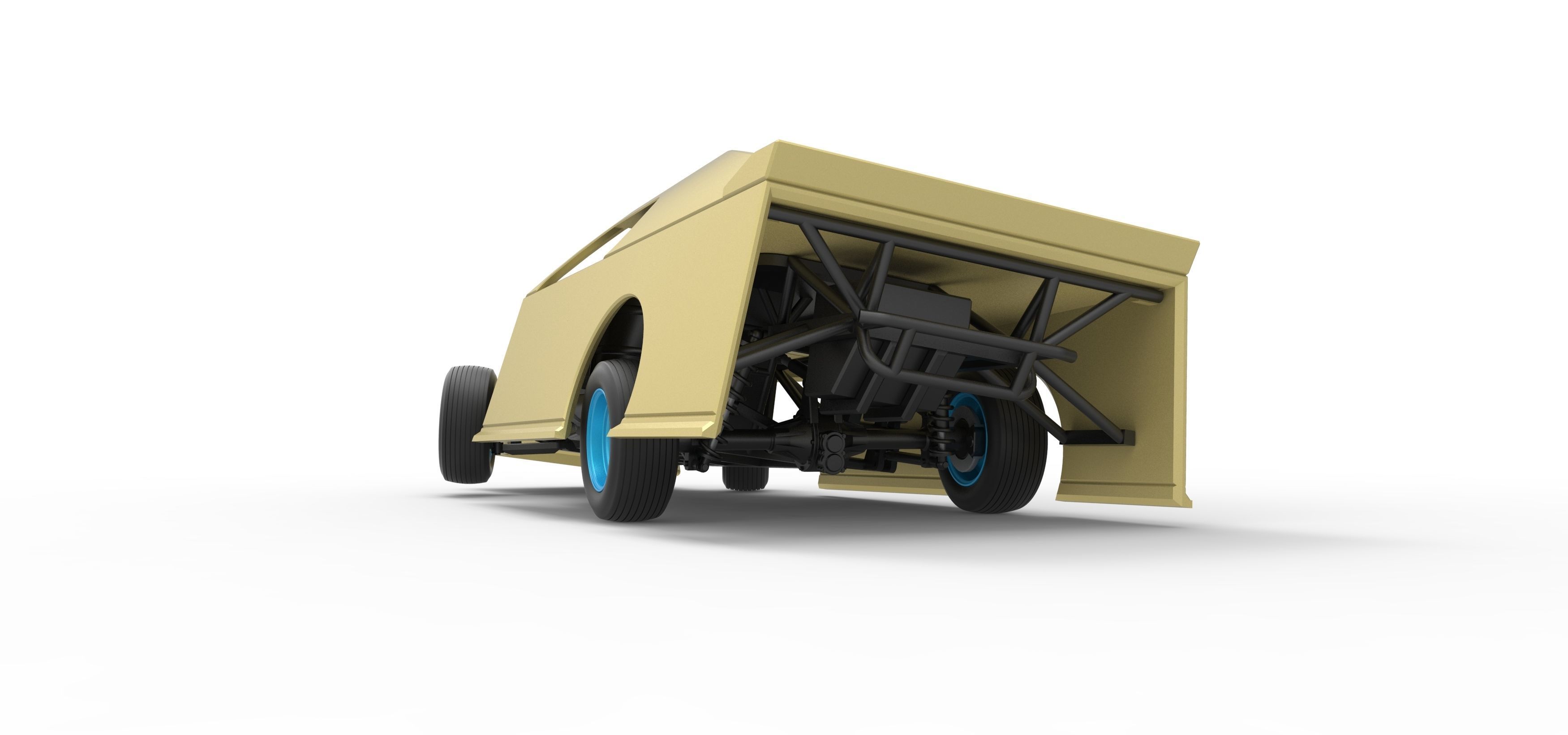 Dirt Modified stock car while turning Scale 1 to 25 3D print model_15