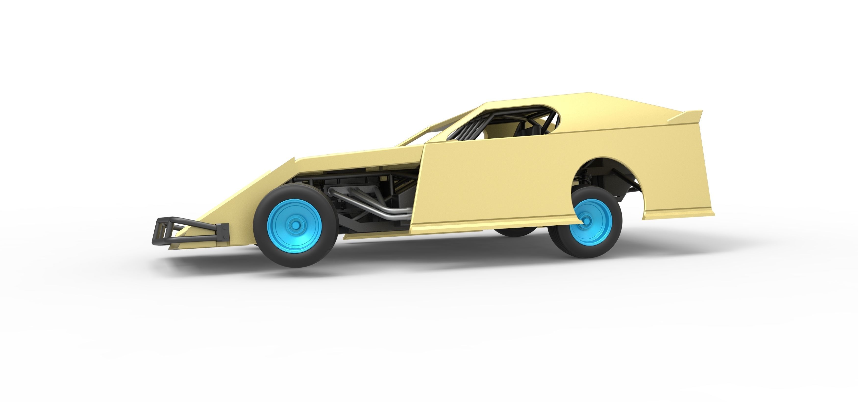Dirt Modified stock car while turning Scale 1 to 25 3D print model_2