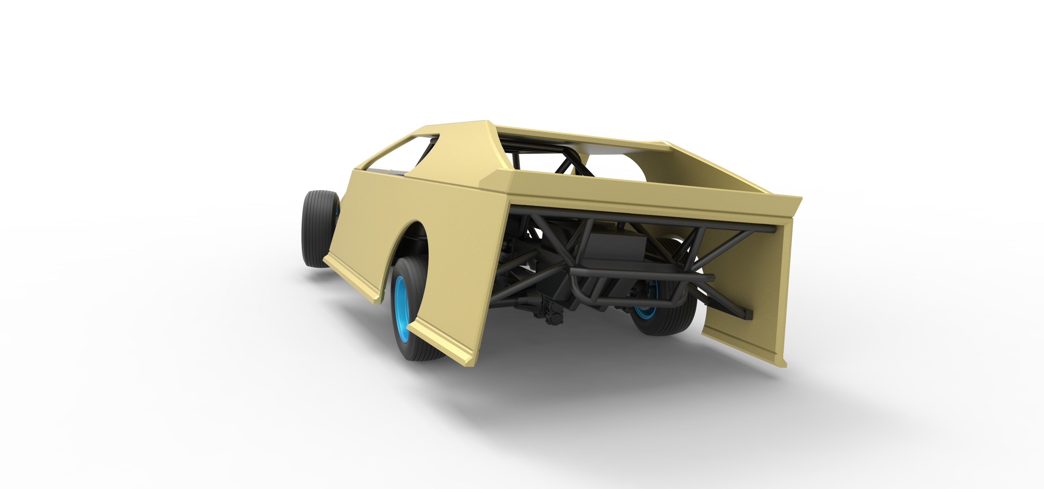 Dirt Modified stock car while turning Scale 1 to 25 3D print model_14