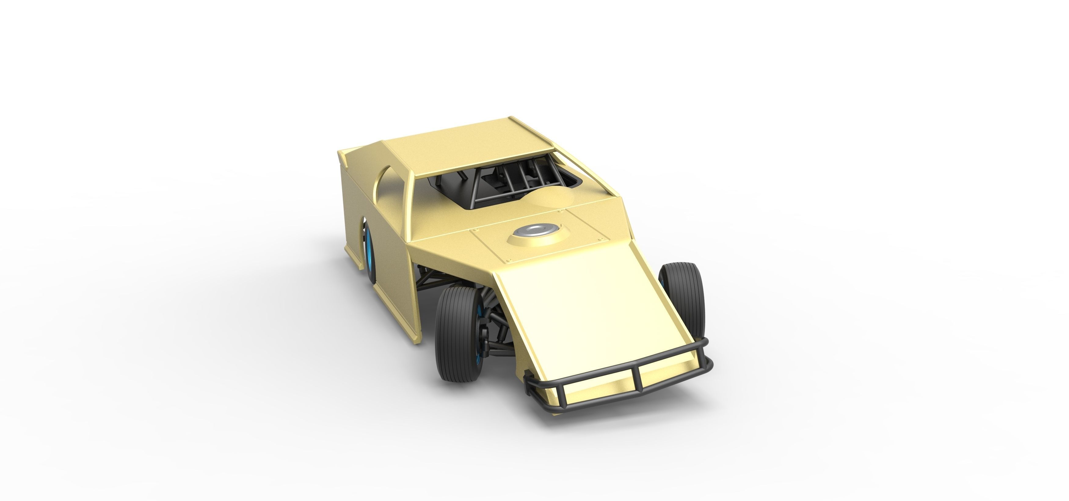 Dirt Modified stock car while turning Scale 1 to 25 3D print model_26