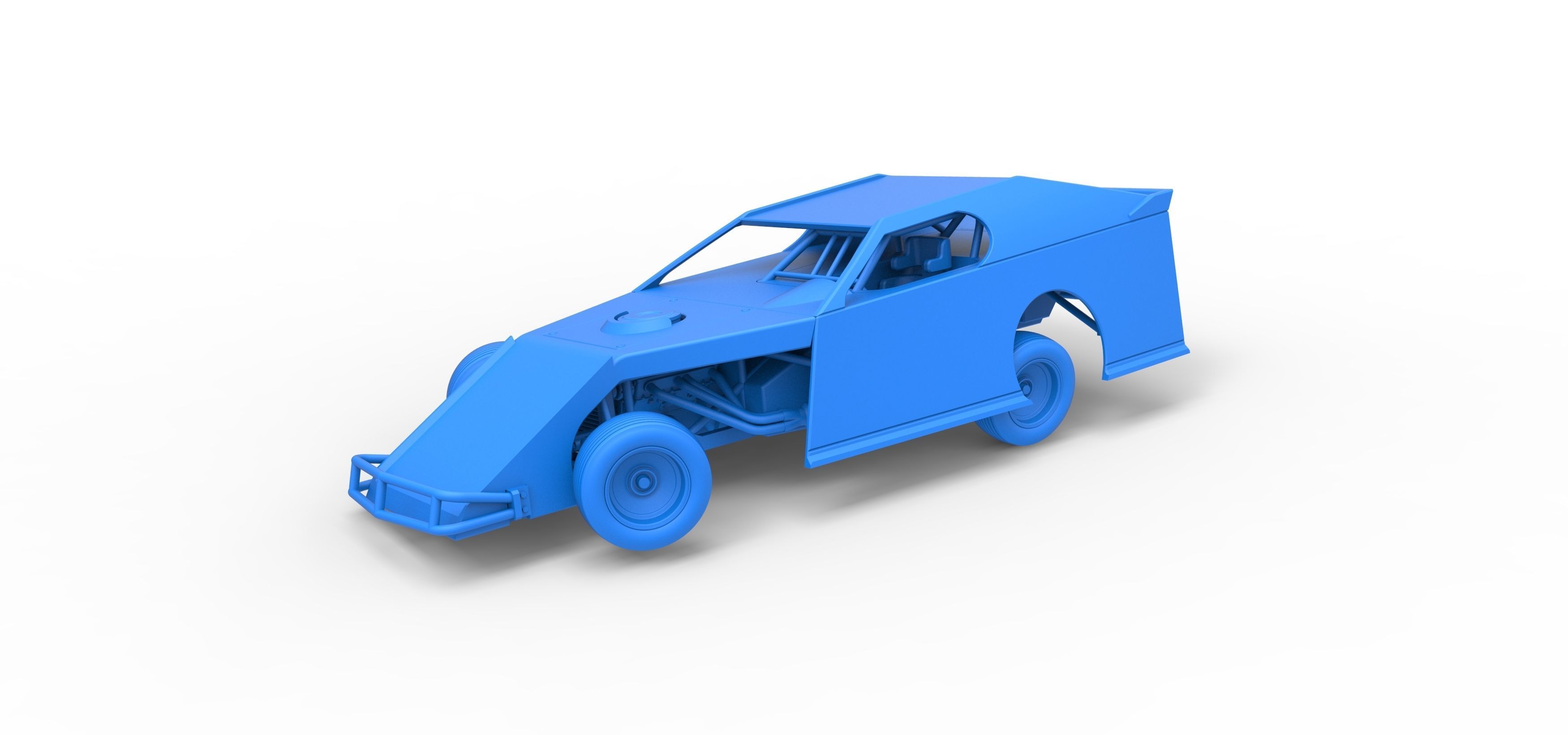 Dirt Modified stock car while turning Scale 1 to 25 3D print model_28