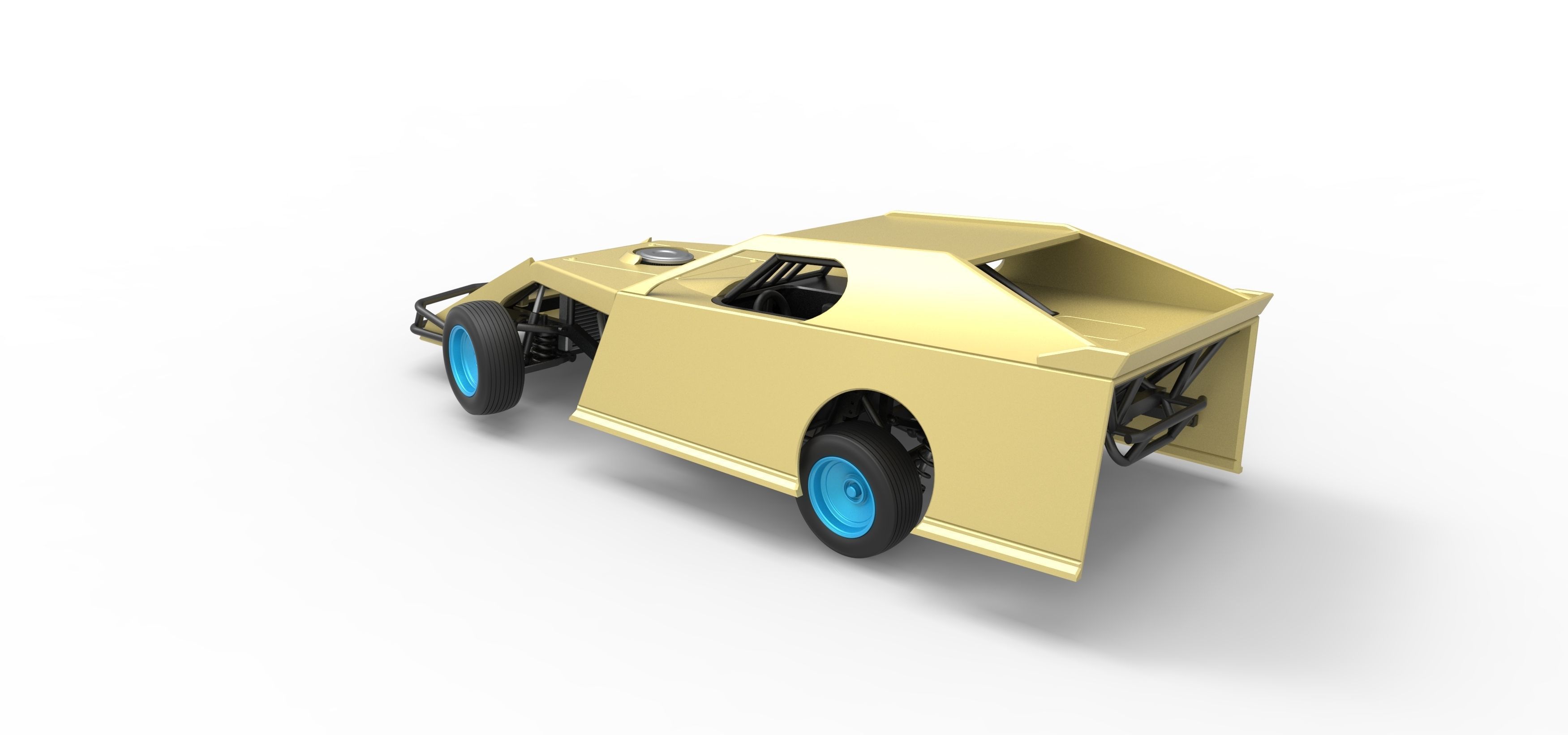 Dirt Modified stock car while turning Scale 1 to 25 3D print model_12