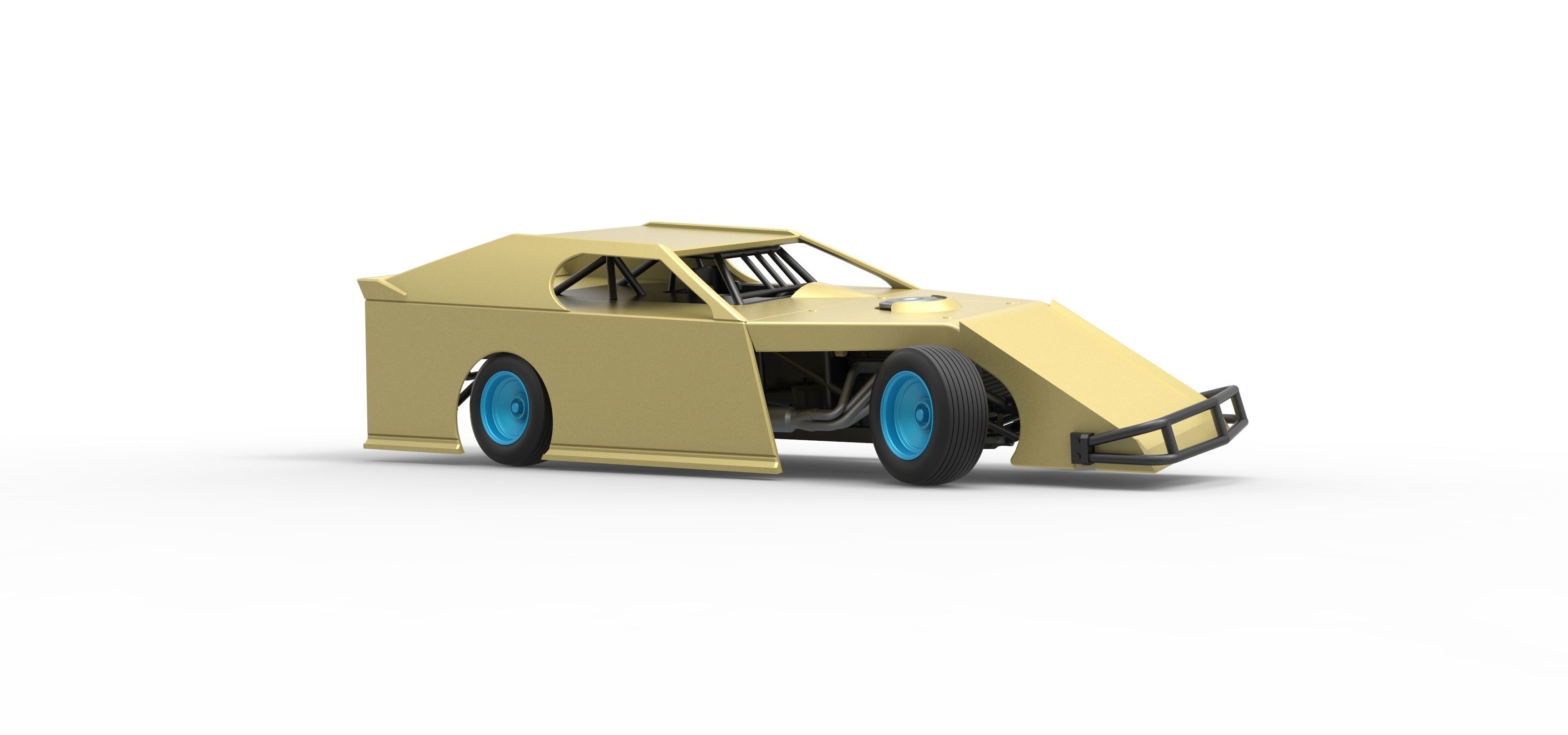 Dirt Modified stock car while turning Scale 1 to 25 3D print model_25