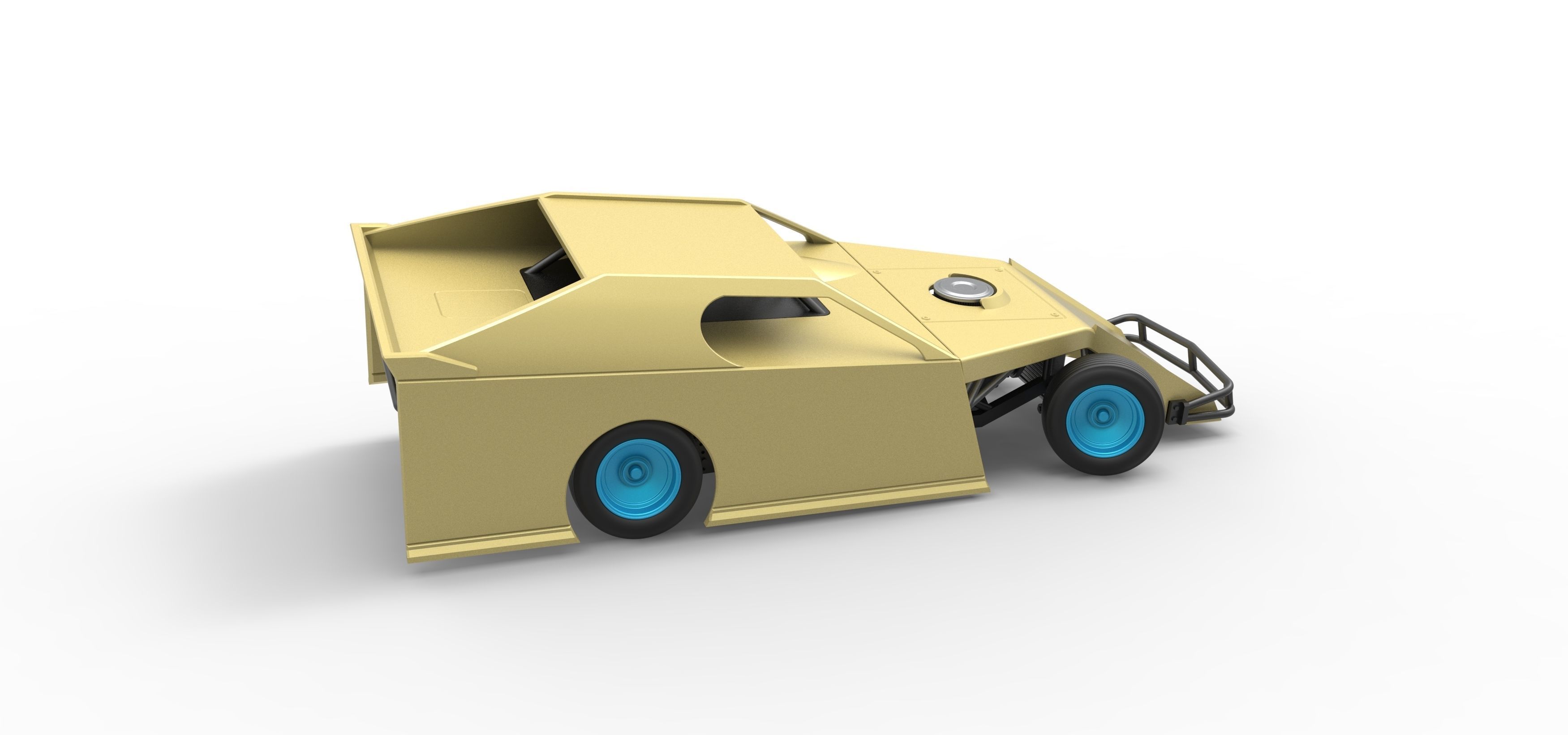Dirt Modified stock car while turning Scale 1 to 25 3D print model_20