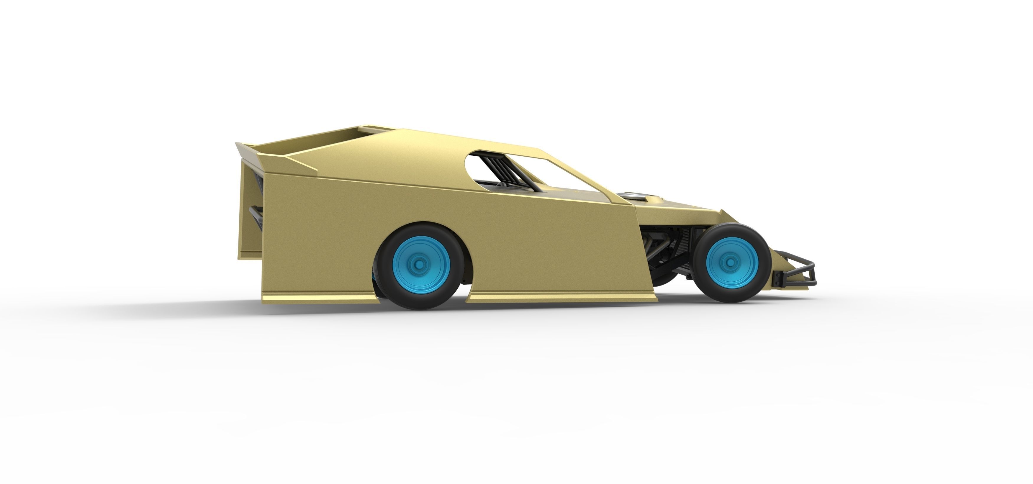 Dirt Modified stock car while turning Scale 1 to 25 3D print model_21