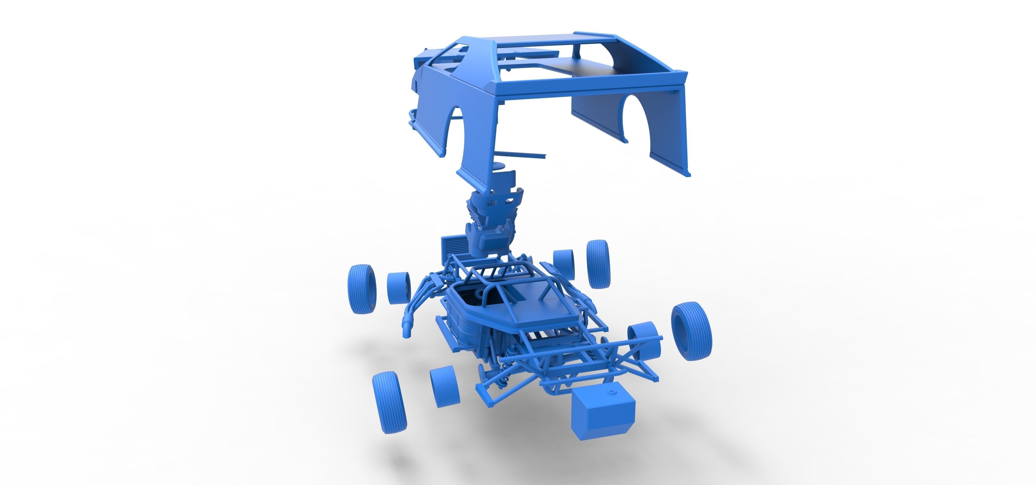 Dirt Modified stock car while turning Scale 1 to 25 3D print model_60