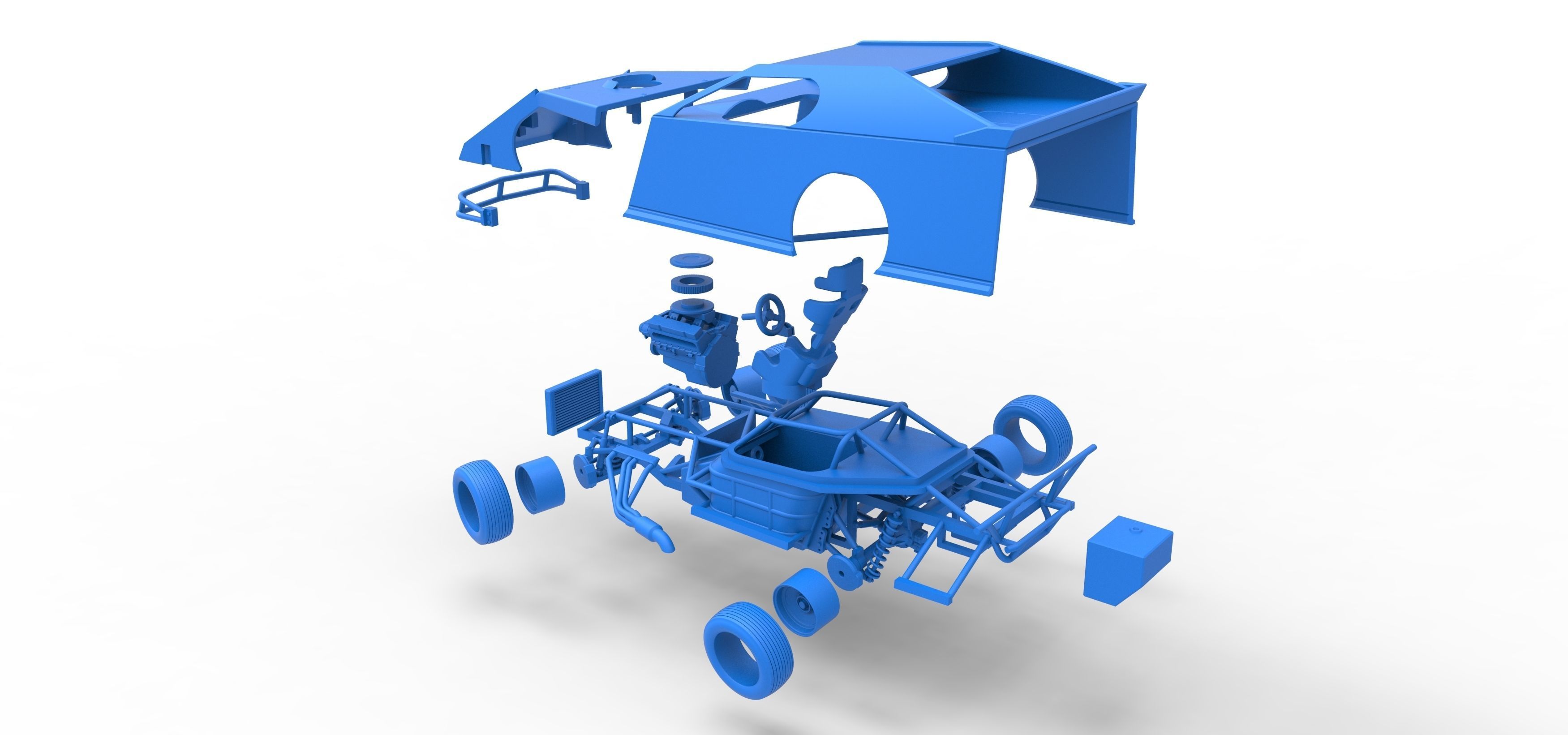 Dirt Modified stock car while turning Scale 1 to 25 3D print model_59