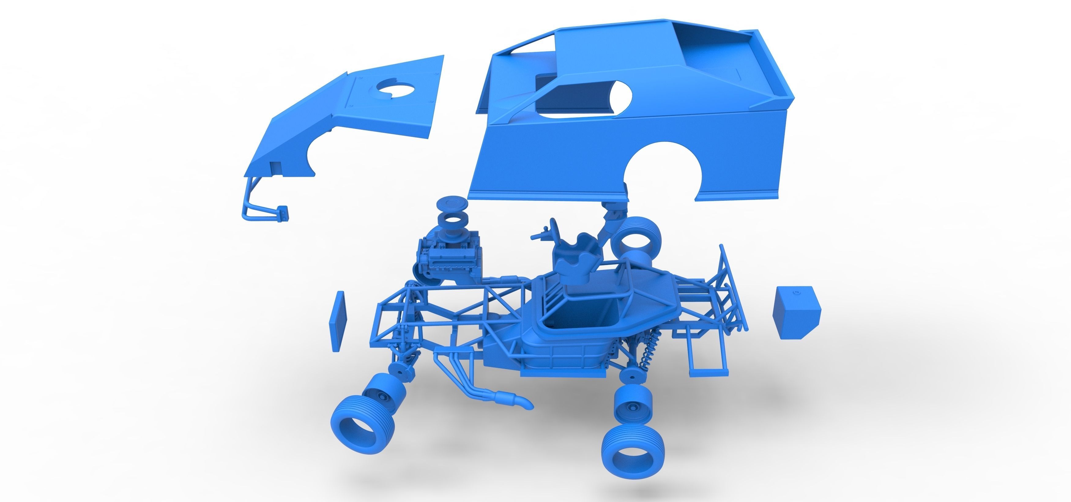 Dirt Modified stock car while turning Scale 1 to 25 3D print model_58