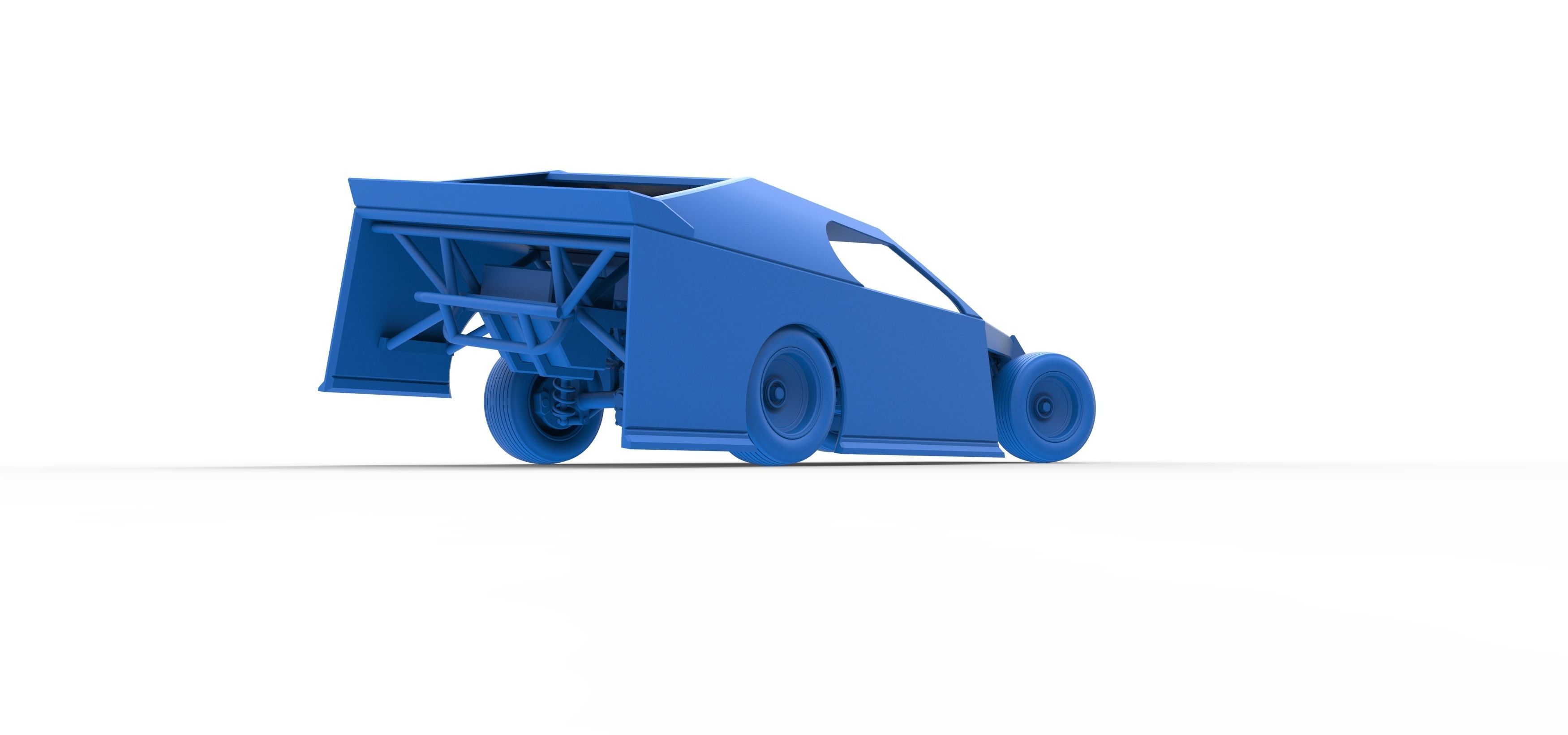 Dirt Modified stock car while turning Scale 1 to 25 3D print model_45