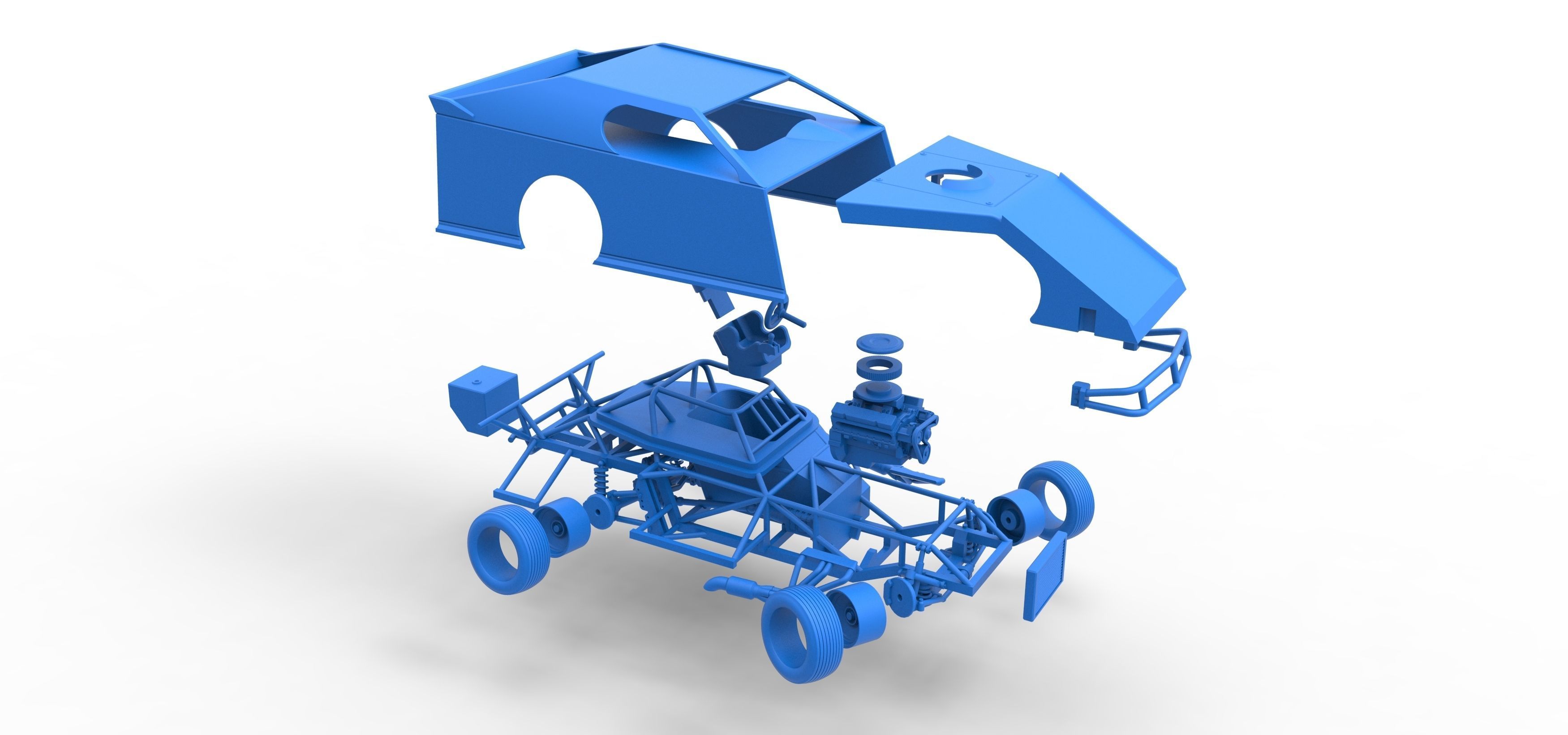 Dirt Modified stock car while turning Scale 1 to 25 3D print model_63