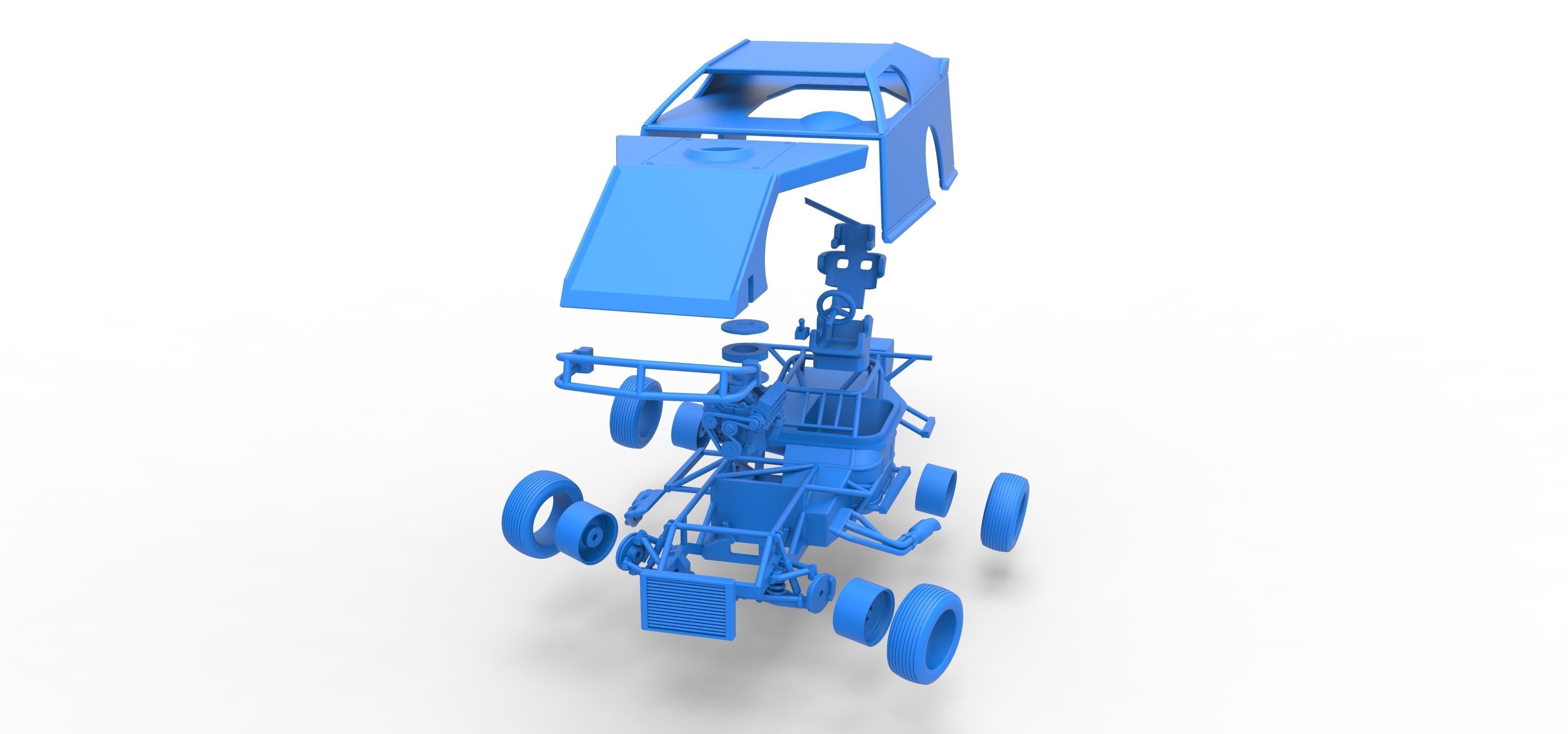 Dirt Modified stock car while turning Scale 1 to 25 3D print model_56