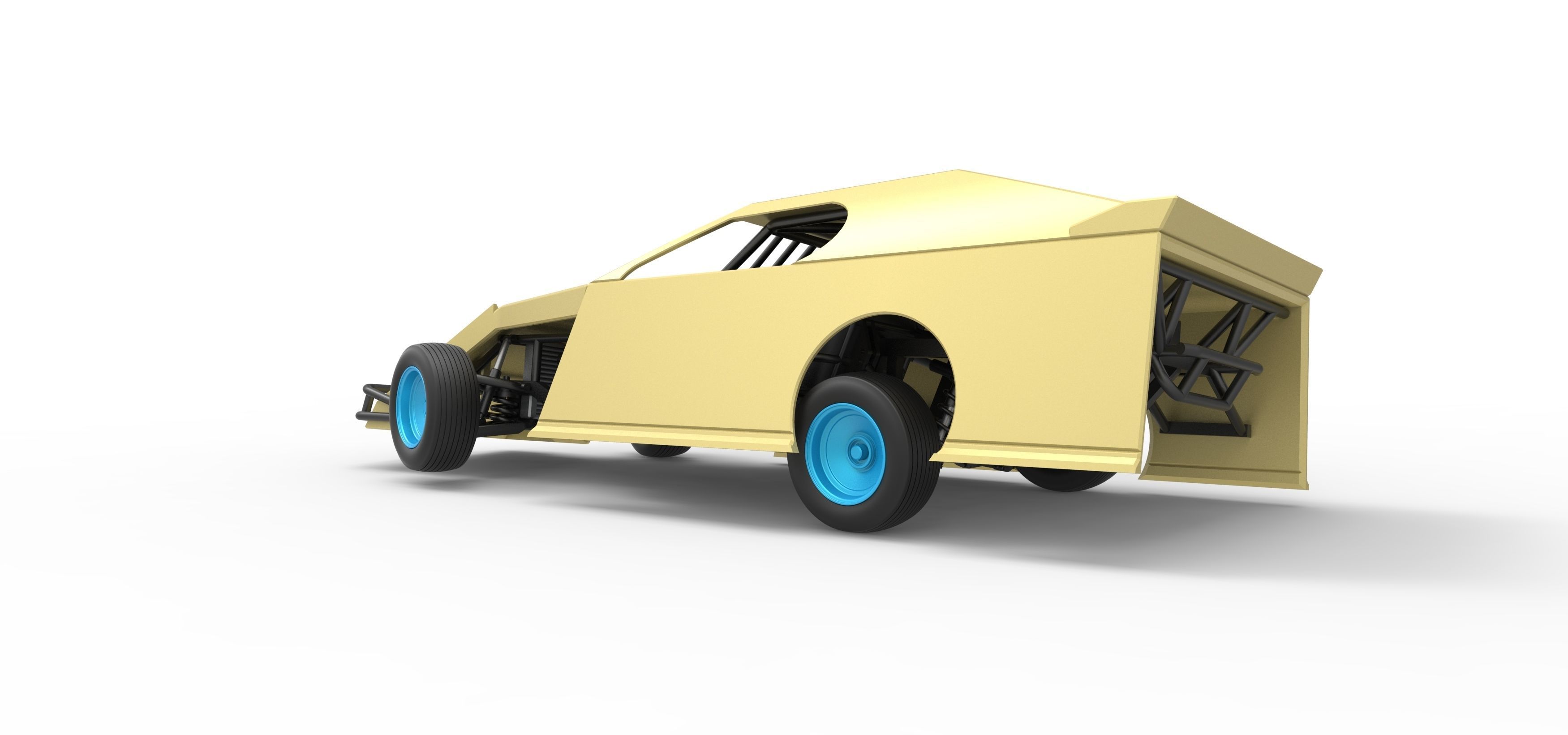 Dirt Modified stock car while turning Scale 1 to 25 3D print model_13