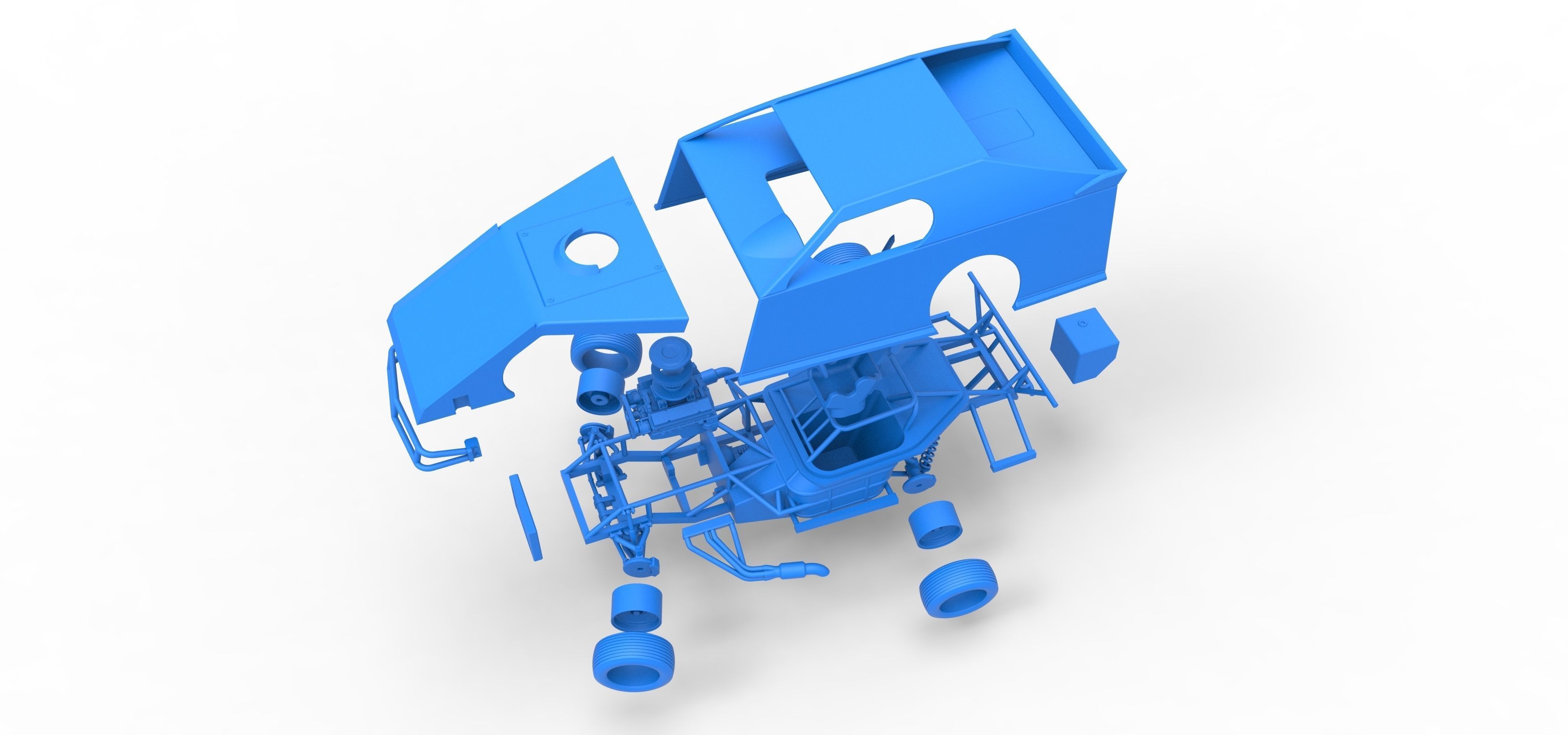 Dirt Modified stock car while turning Scale 1 to 25 3D print model_55