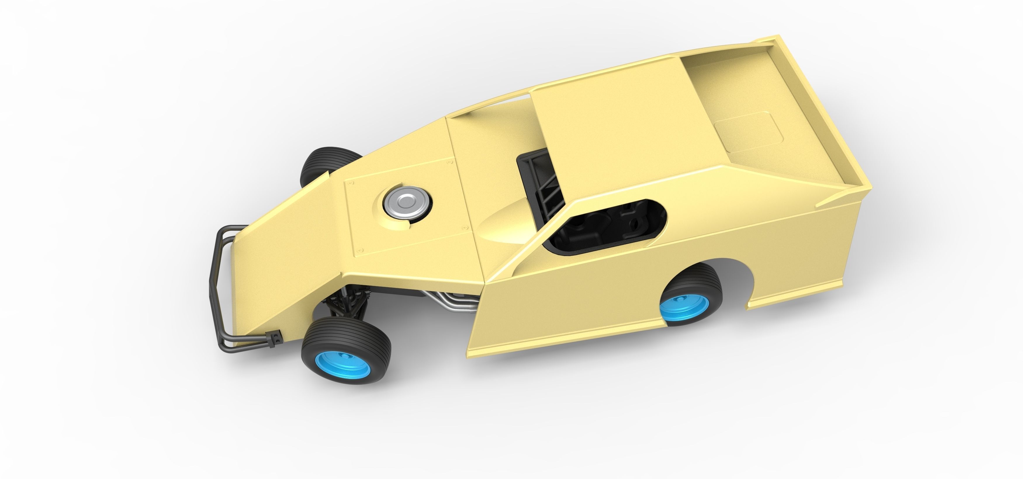 Dirt Modified stock car while turning Scale 1 to 25 3D print model_4