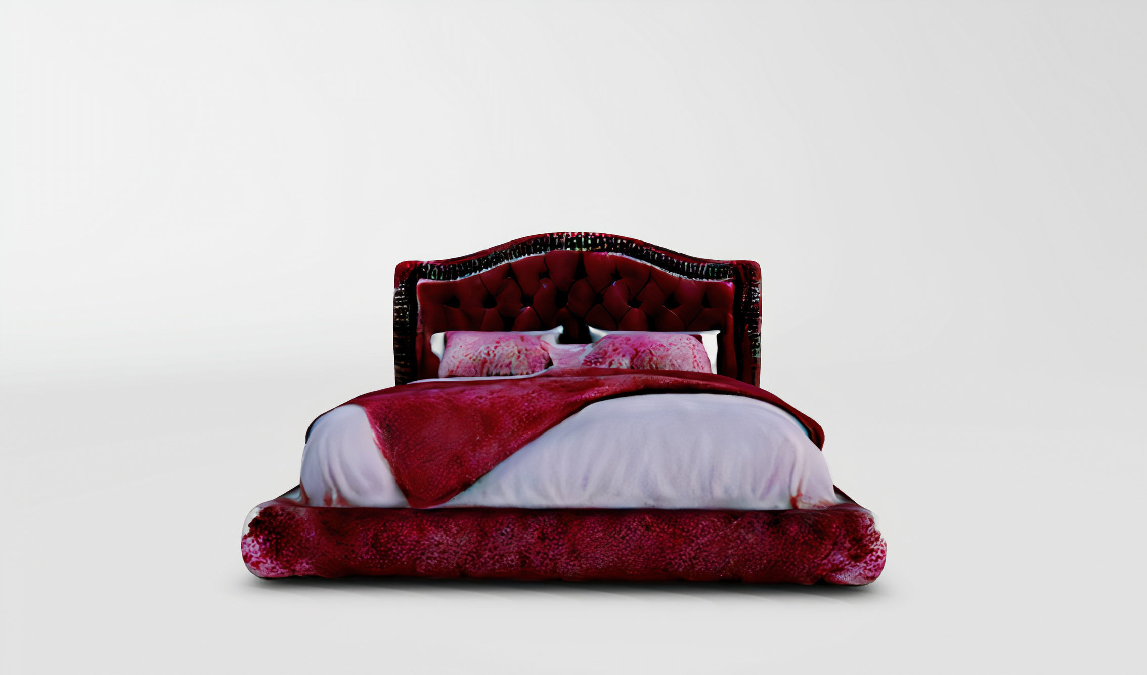 Velvet Grandeur A Luxurious Red Bedroom Set 3D model_1